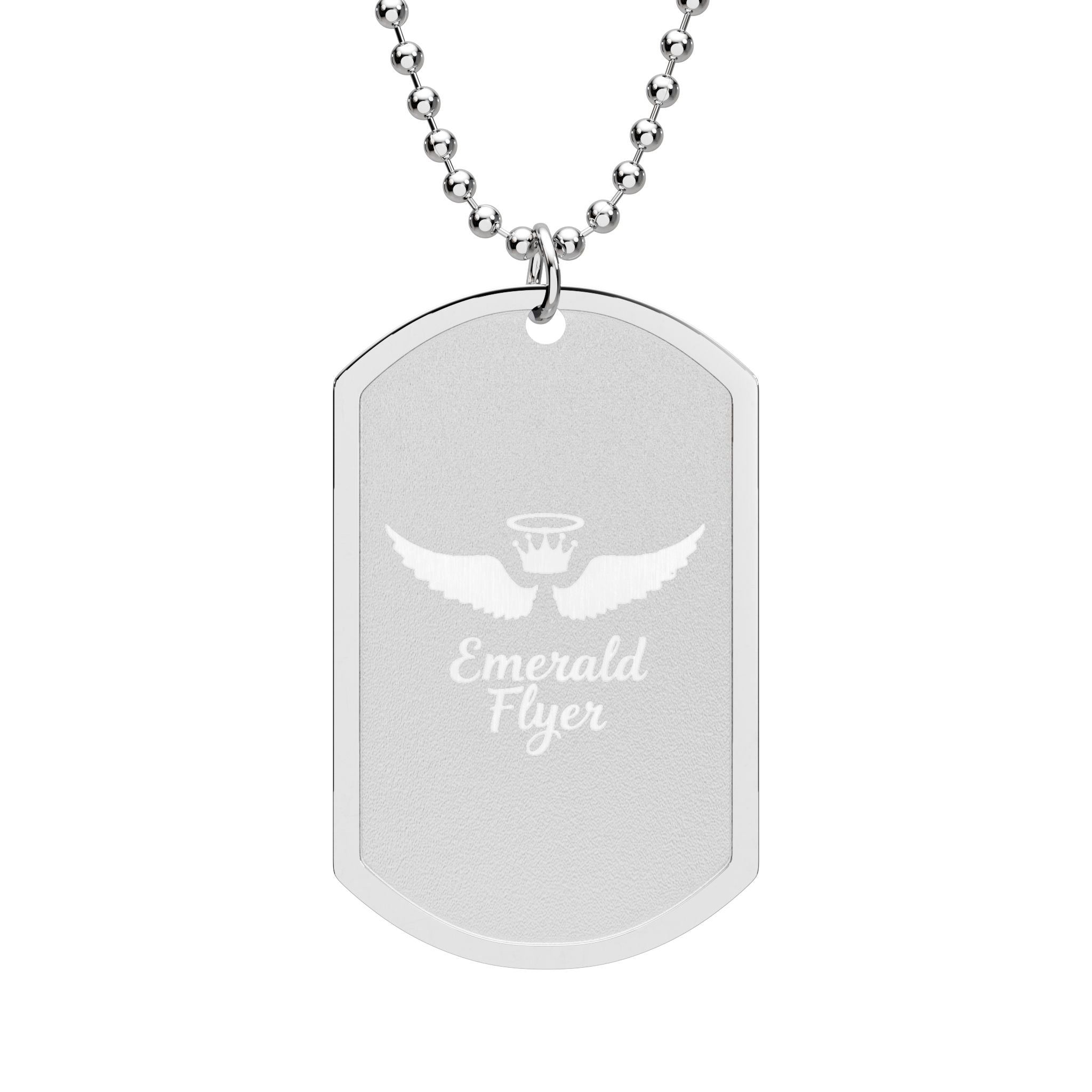 Angel Wings Dog Tag Necklace — 'Blessed & Free' Inspirational Pendant