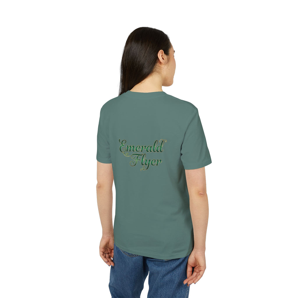 Emerald Flyer T-Shirt — Winged Gem Graphic "Born To Fly"