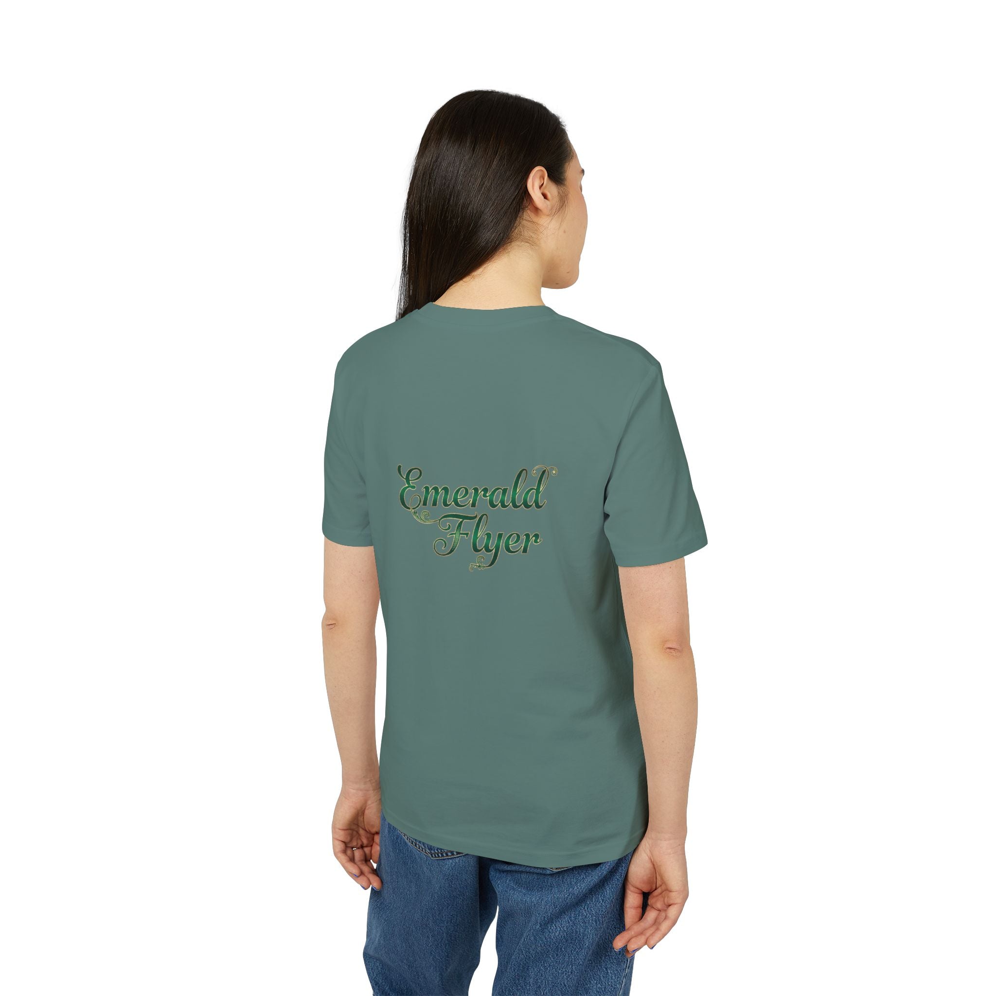 Emerald Flyer T-Shirt — Winged Gem Graphic "Born To Fly"