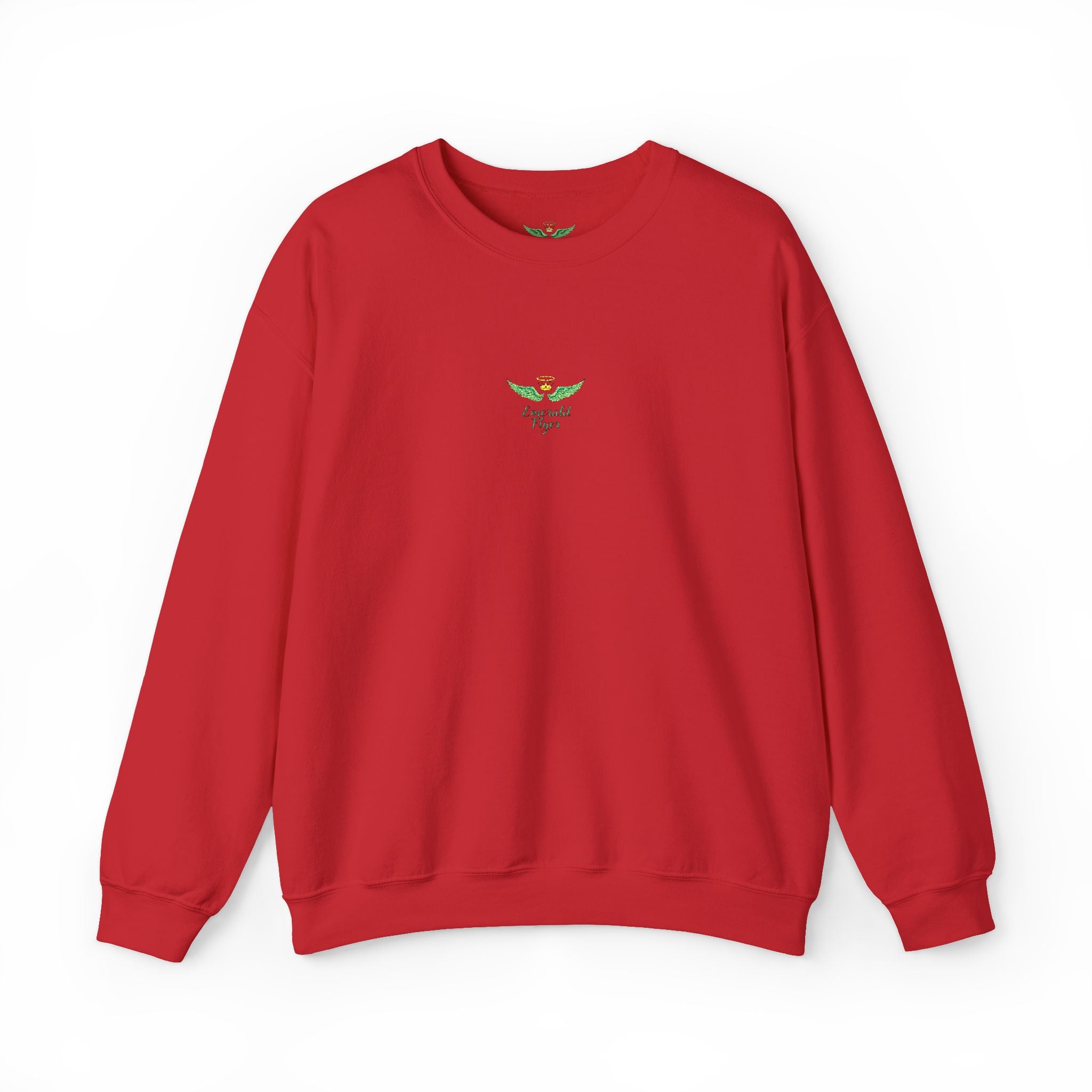White Crewneck Sweatshirt with Tiny Green Plant Embroidery – “Plant Babe” Minimal Floral Design