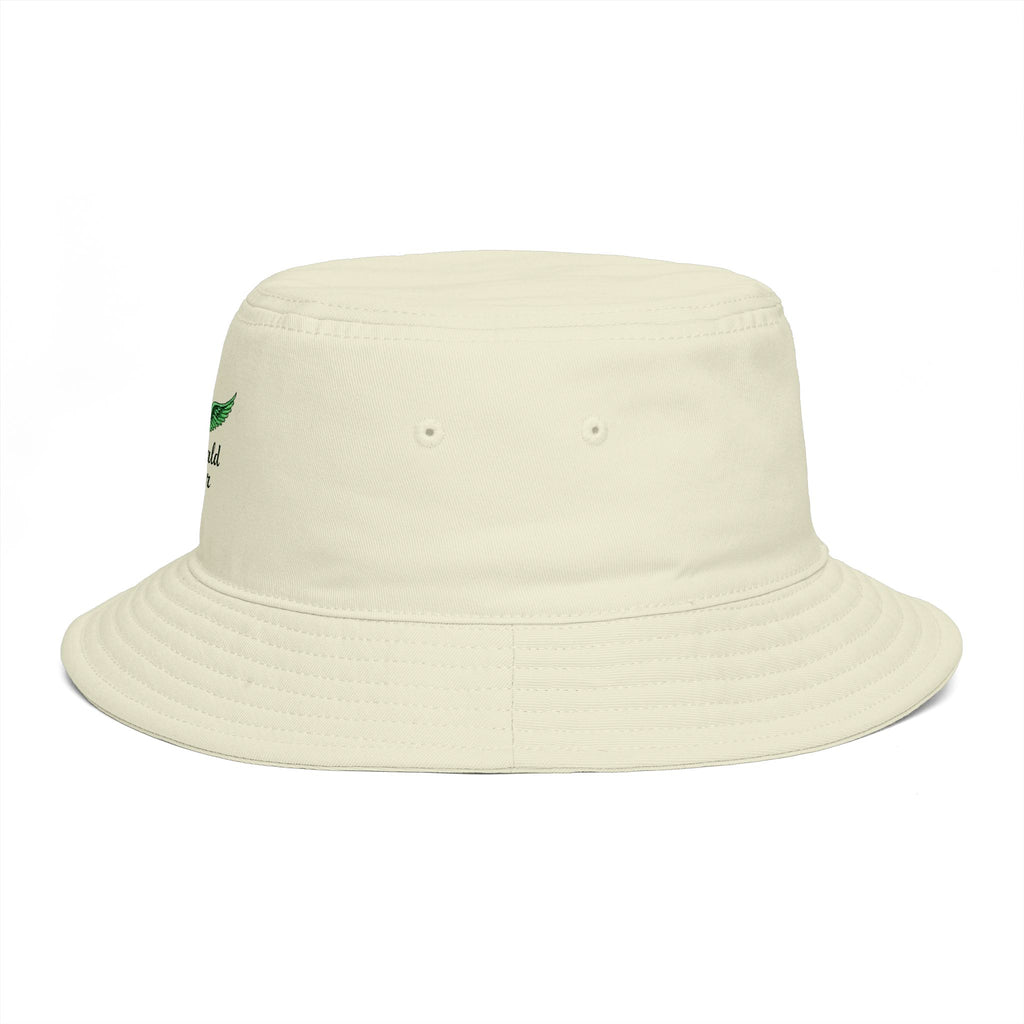 Emerald Tiger Brown Bucket Hat — Embroidered Green Winged Tiger Logo