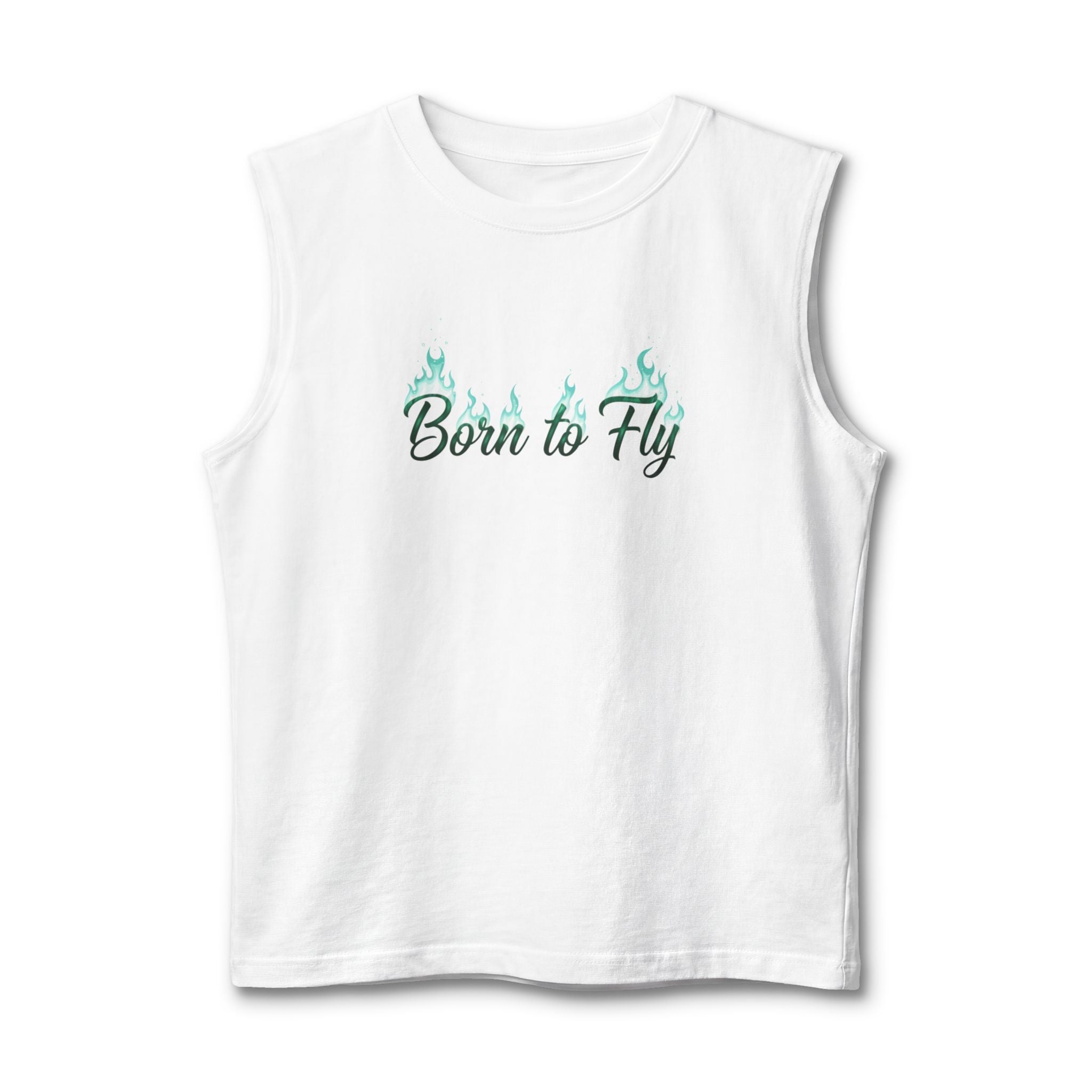 Born To Fly Muscle Tank — Emerald Flyer Wing Graphic Tank Top