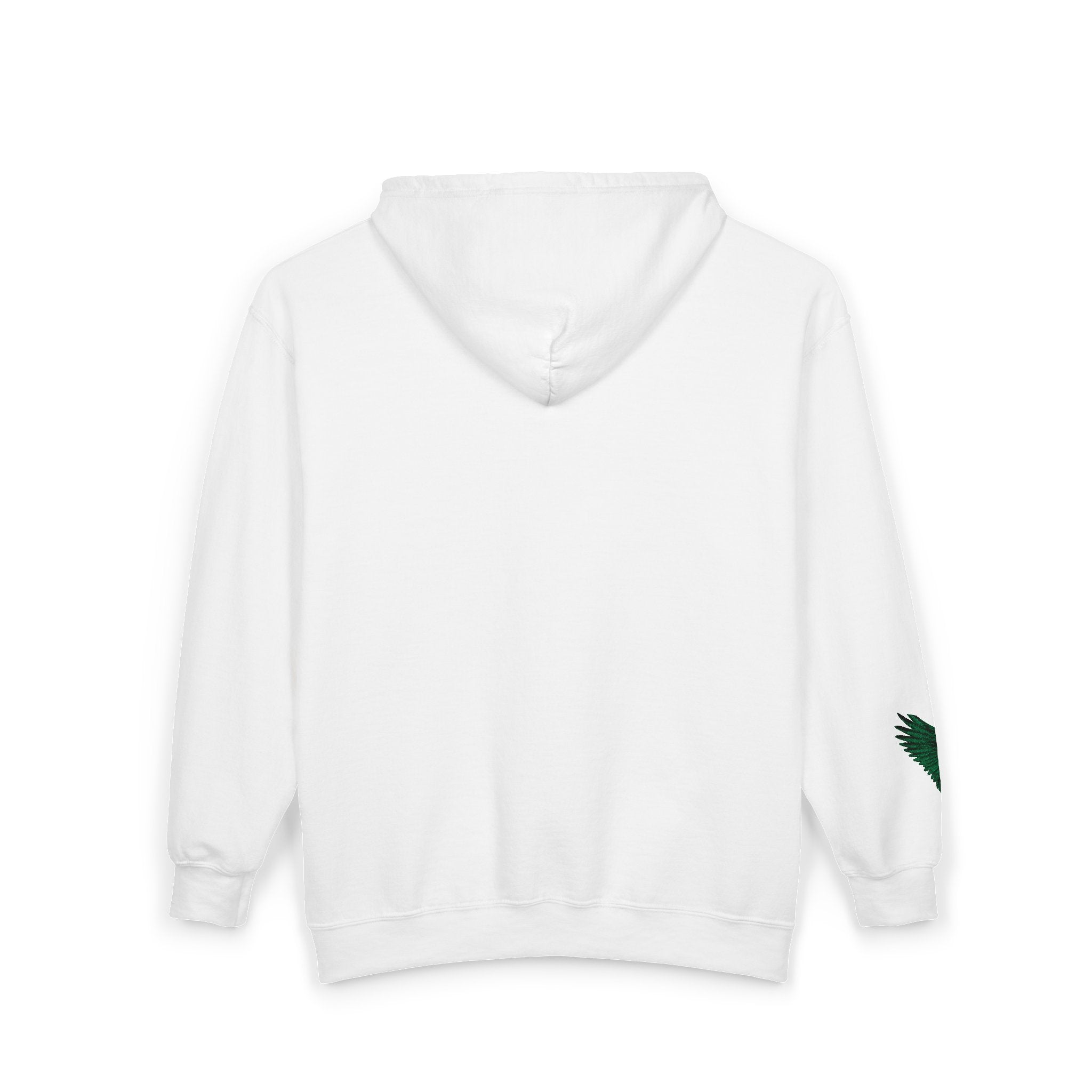 Emerald Flyer feather cuff zip hoodie