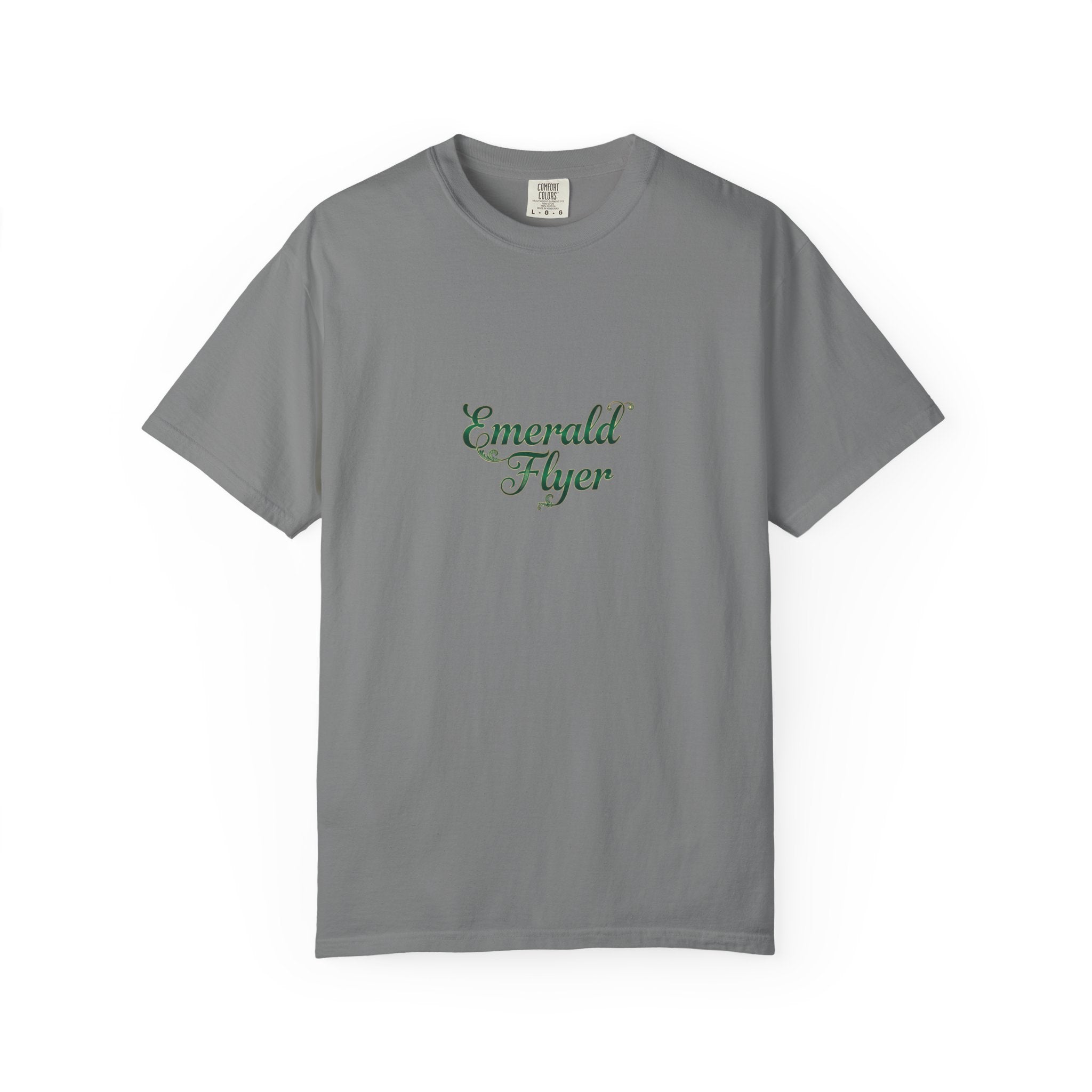 Emerald Flyer T-Shirt — "Born To Fly" Winged Emerald Graphic Tee