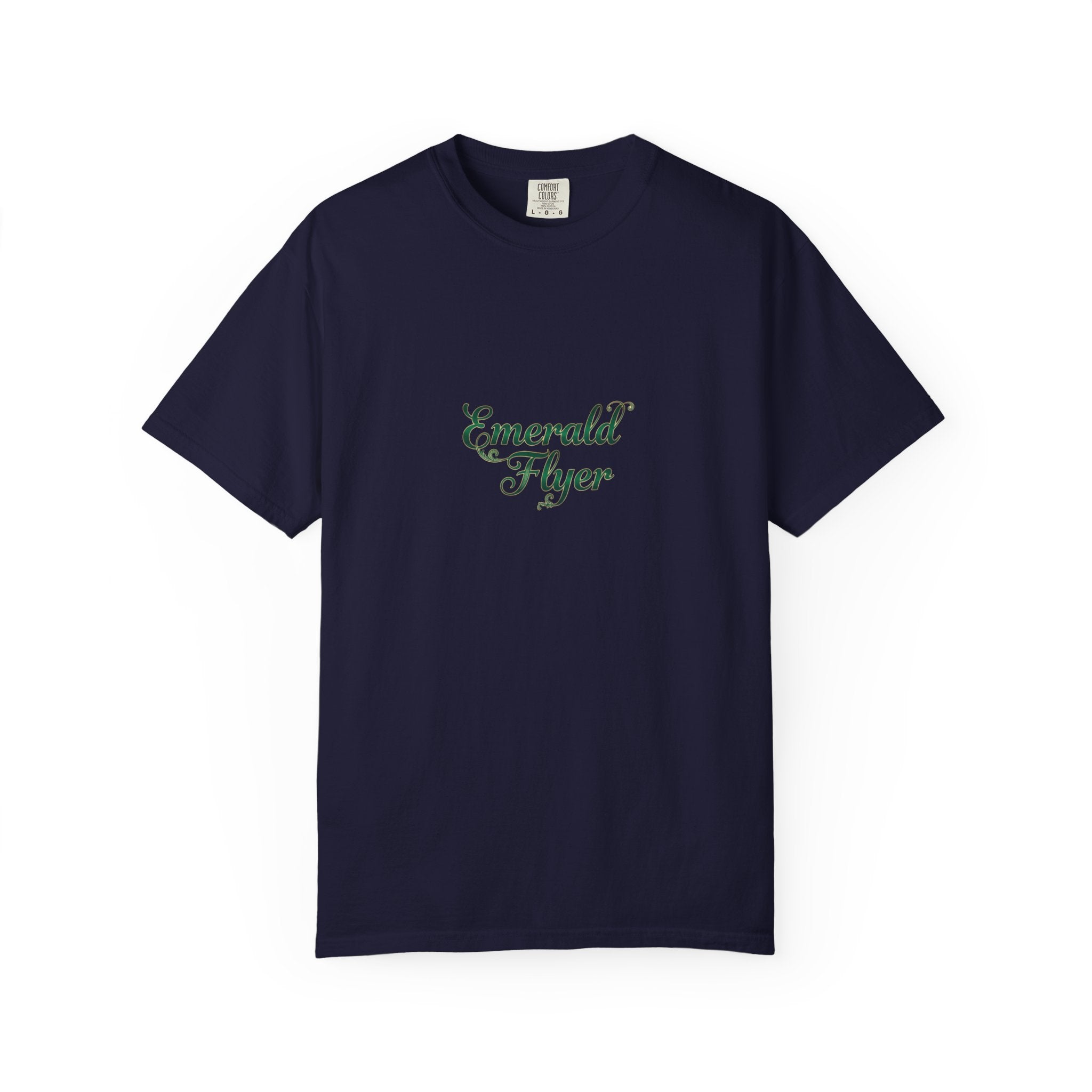 Emerald Flyer T-Shirt — "Born To Fly" Winged Emerald Graphic Tee