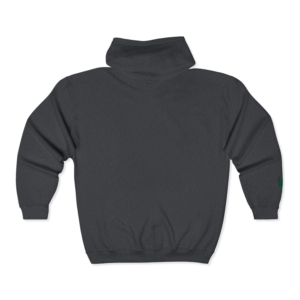 Emerald Flyer feather cuff zip hoodie