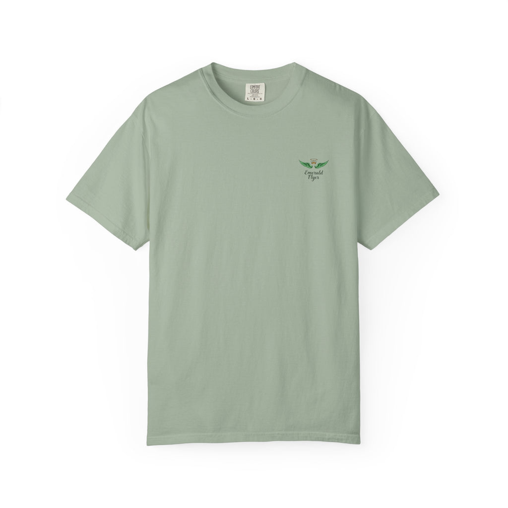 Emerald Flyer T-Shirt — 'Born to Fly' Wing Graphic