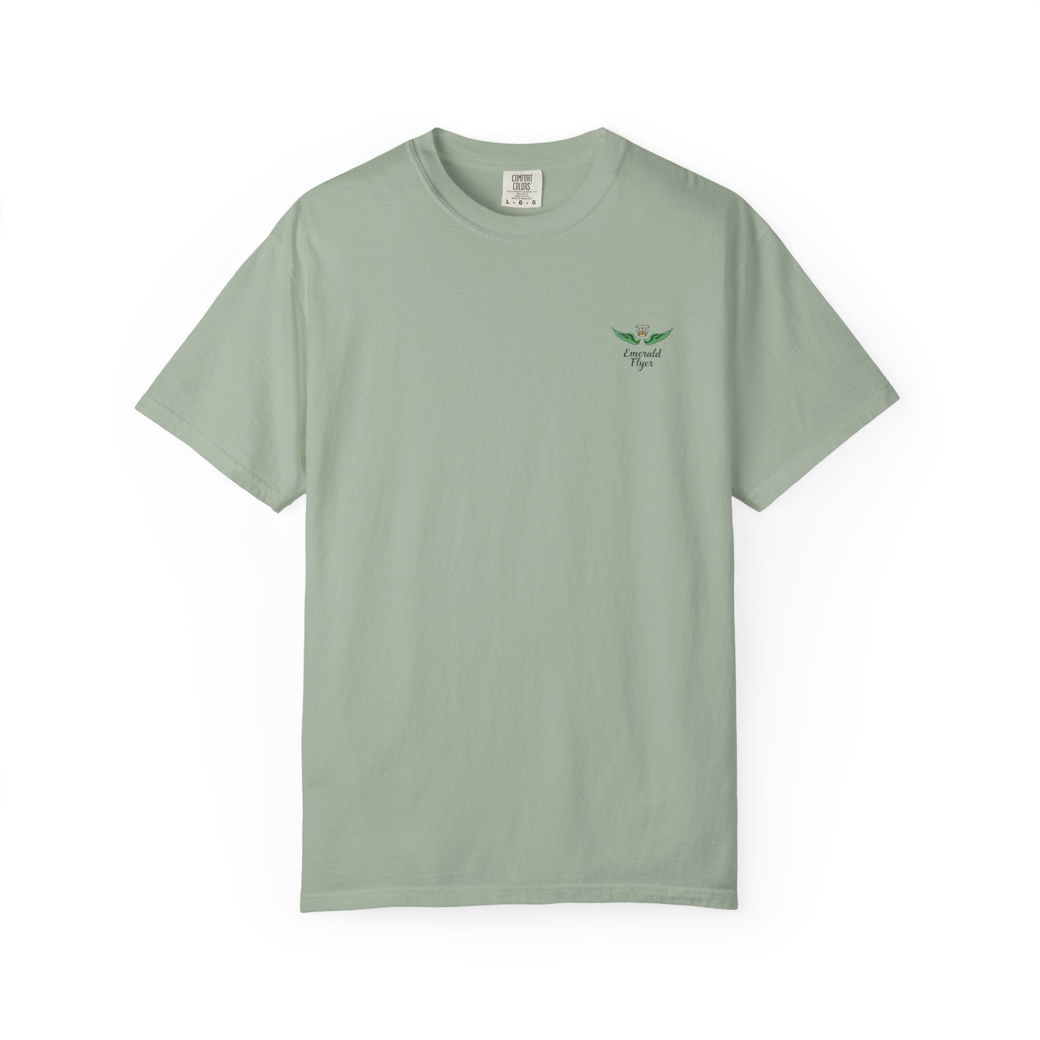 Emerald Flyer T-Shirt — 'Born to Fly' Wing Graphic