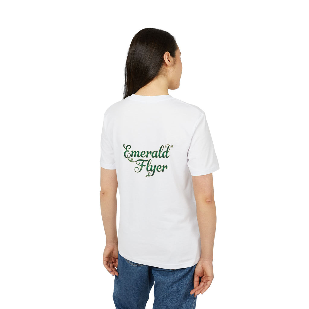 Emerald Flyer T-Shirt — Winged Gem Graphic "Born To Fly"