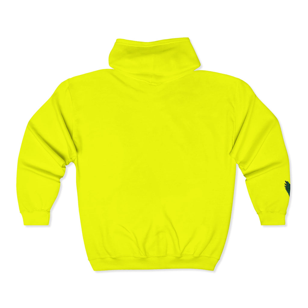 Emerald Flyer feather cuff zip hoodie