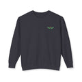 Born To Fly Crewneck Sweatshirt — Green Winged Crest Graphic