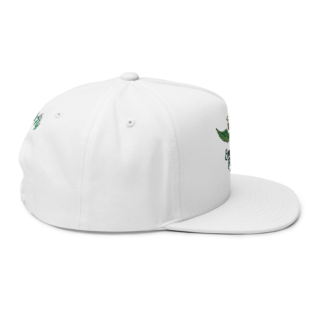 Emerald Flyer winged crown embroidery Flat Bill Cap | baseball snapback