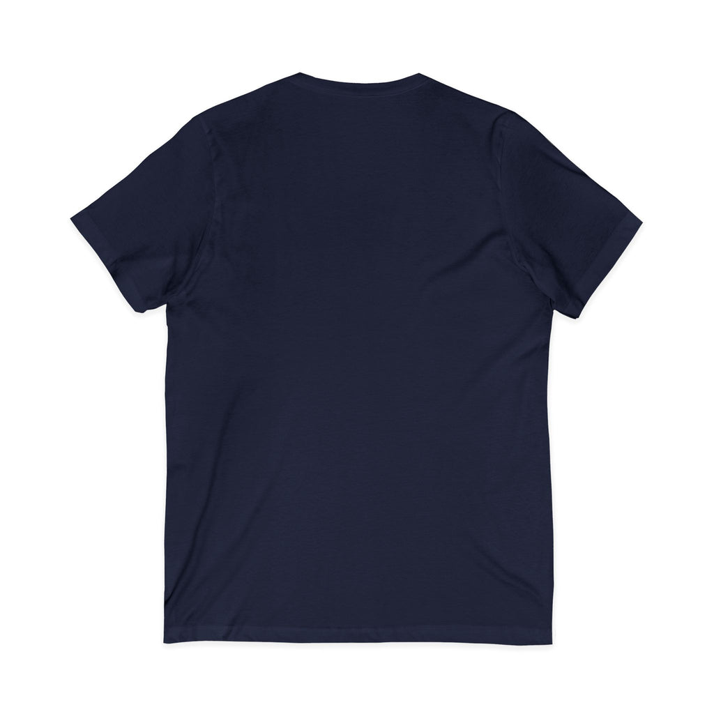 Minimal 'Grow Wild' V-Neck Tee — Small Leaf Chest Graphic, Eco Casual Shirt