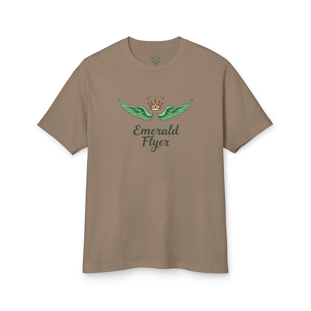Emerald Flyer Tee — 'Emerald Flyer' Wings Graphic Cotton T-Shirt