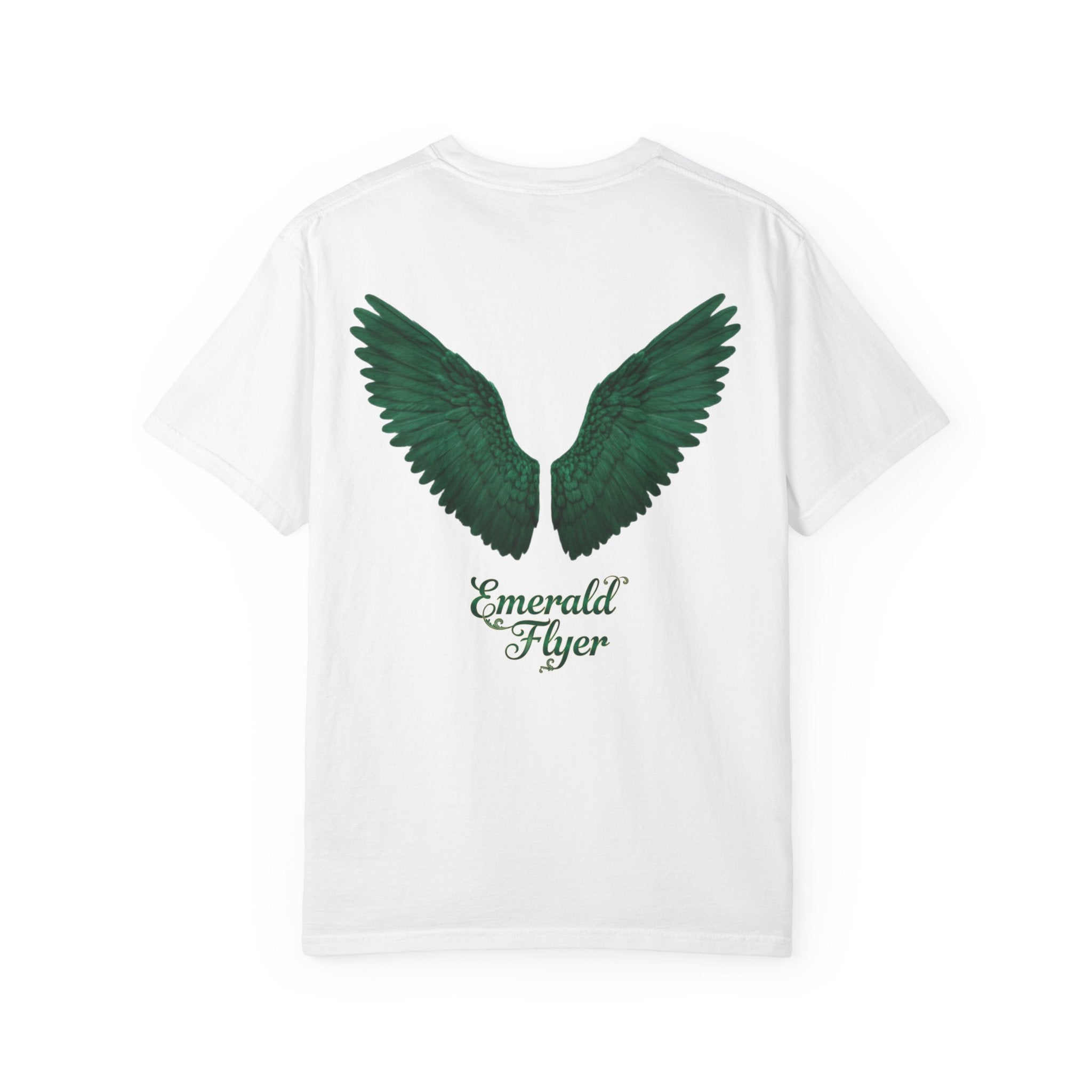 Emerald Flyer T-Shirt — 'Born to Fly' Wing Graphic