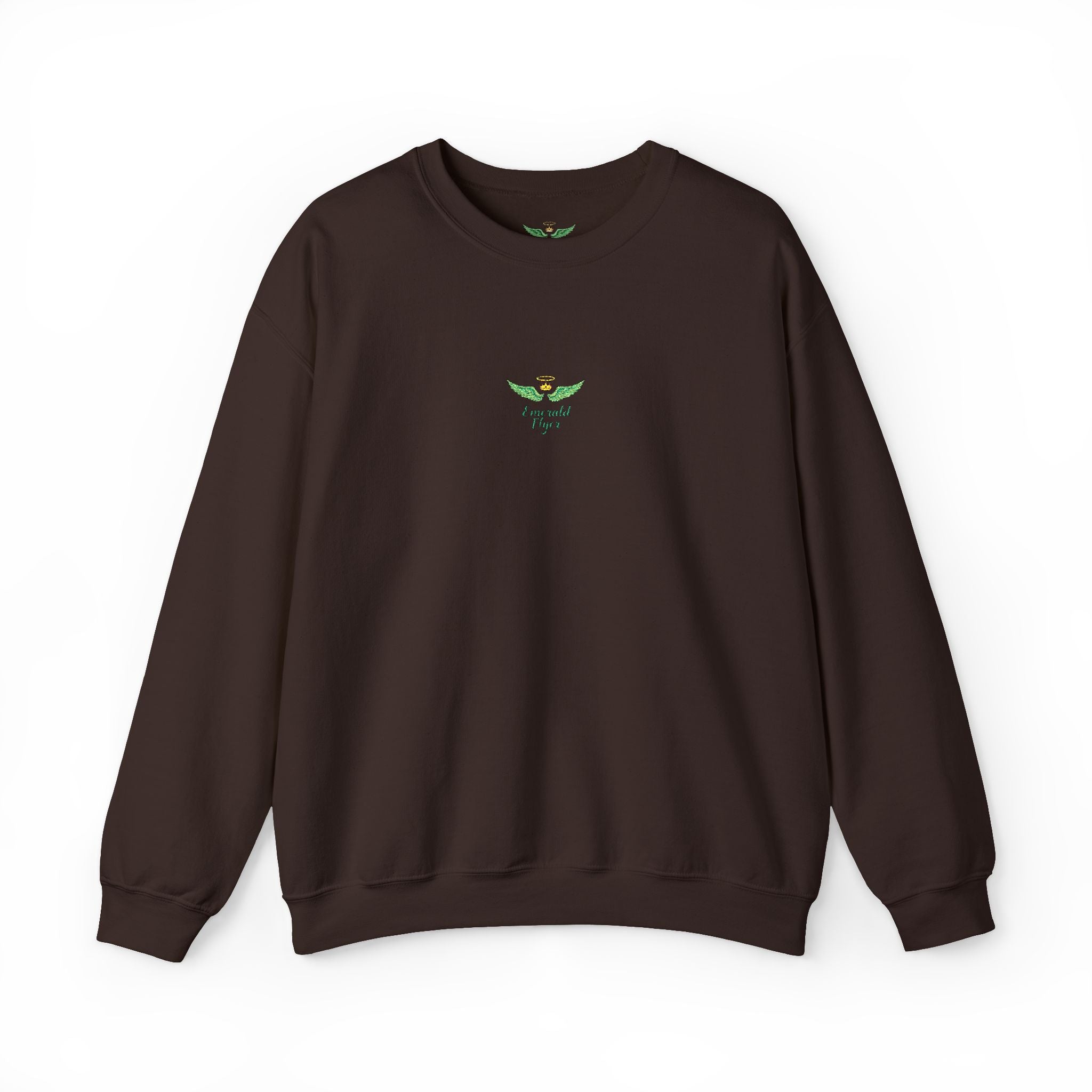 White Crewneck Sweatshirt with Tiny Green Plant Embroidery – “Plant Babe” Minimal Floral Design