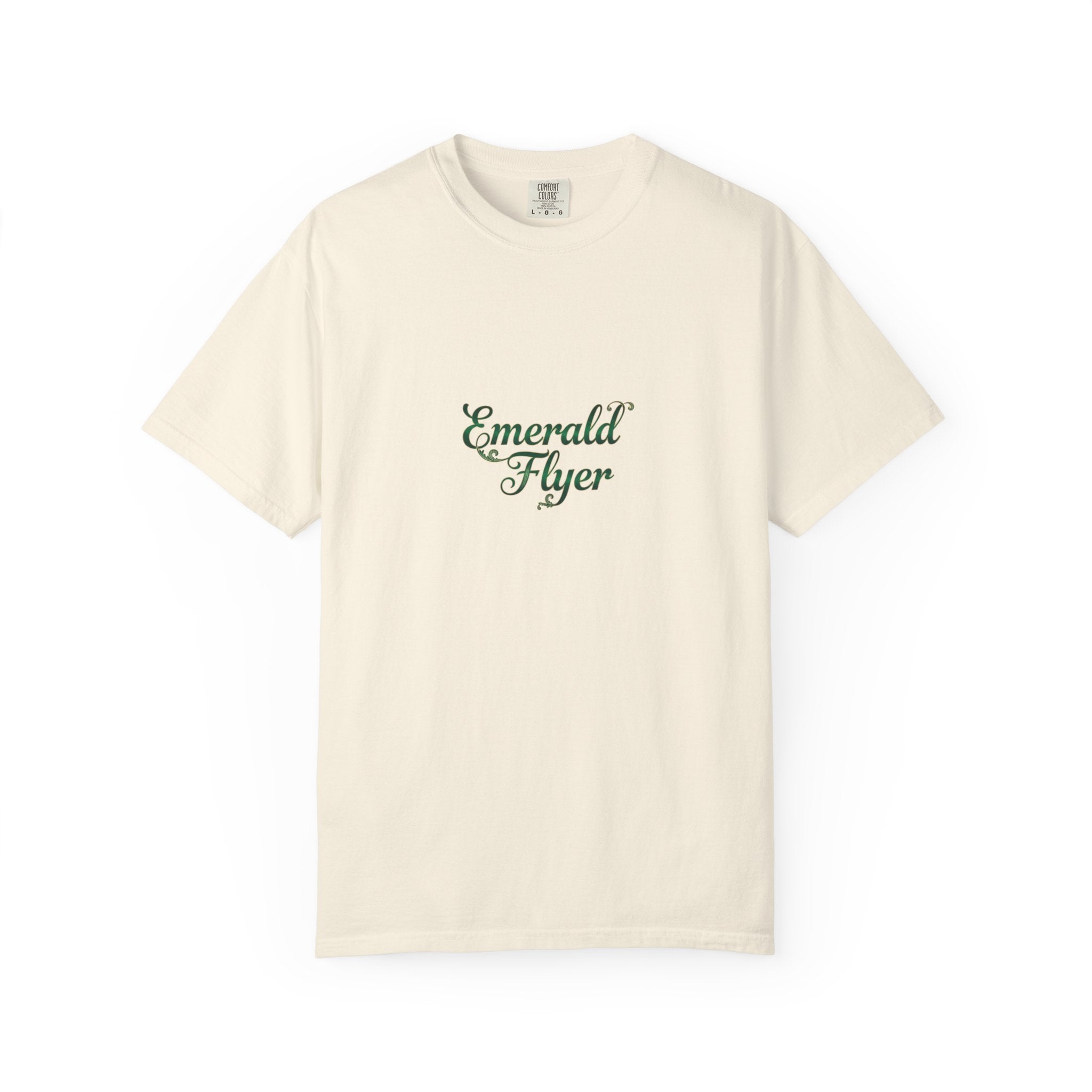 Emerald Flyer T-Shirt — "Born To Fly" Winged Emerald Graphic Tee