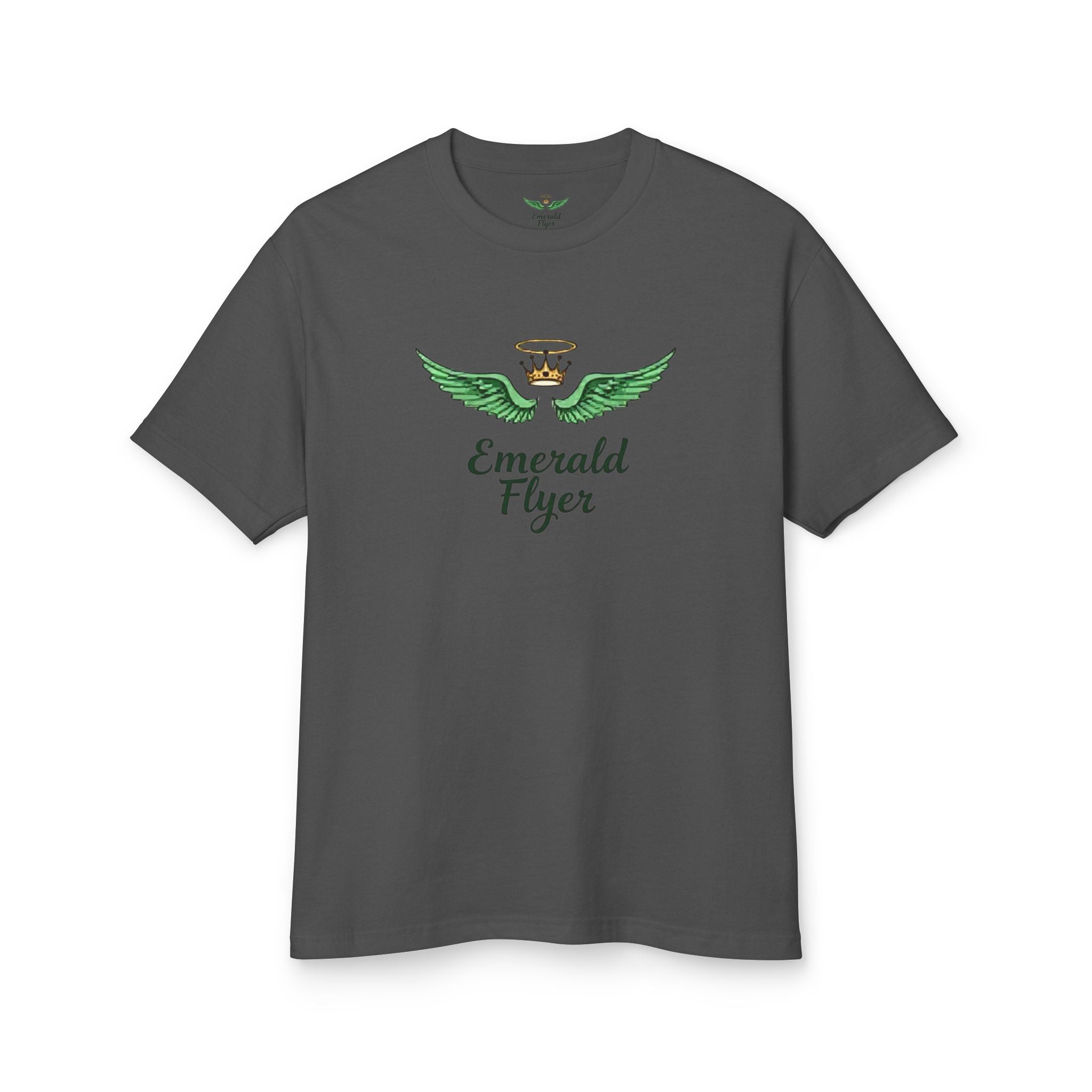 Emerald Flyer Tee — 'Emerald Flyer' Wings Graphic Cotton T-Shirt