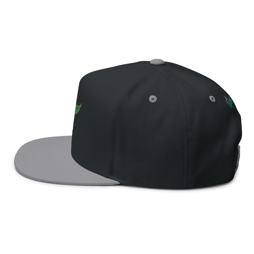 Emerald Flyer winged crown embroidery Flat Bill Cap | baseball snapback