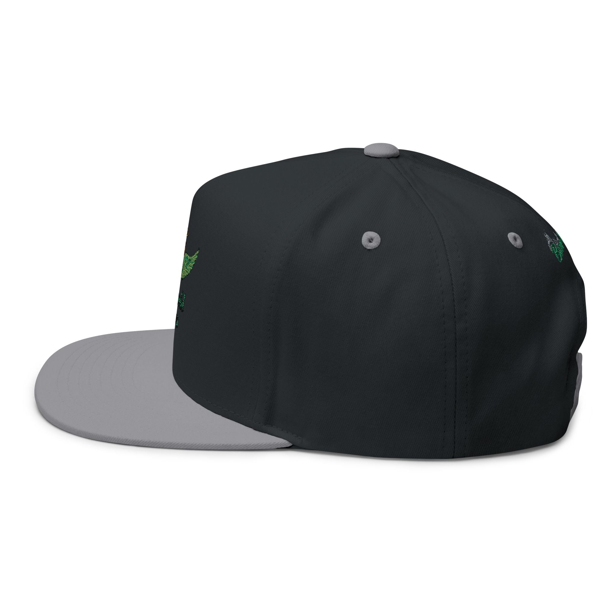 Emerald Flyer winged crown embroidery Flat Bill Cap | baseball snapback