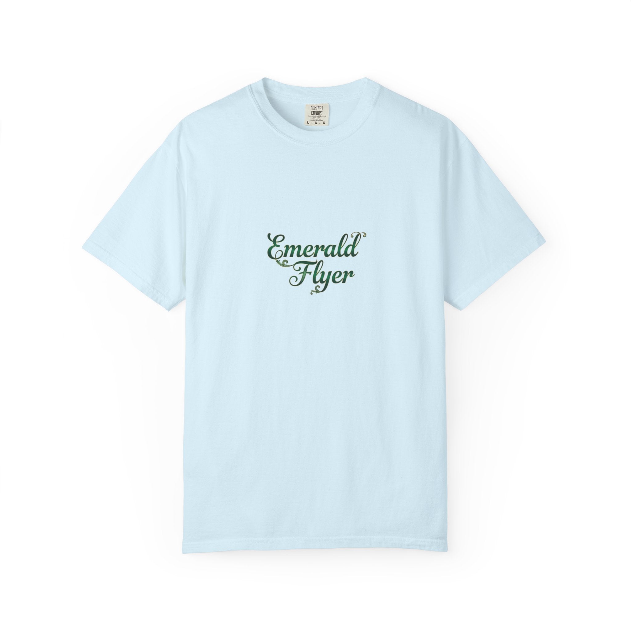 Emerald Flyer T-Shirt — "Born To Fly" Winged Emerald Graphic Tee