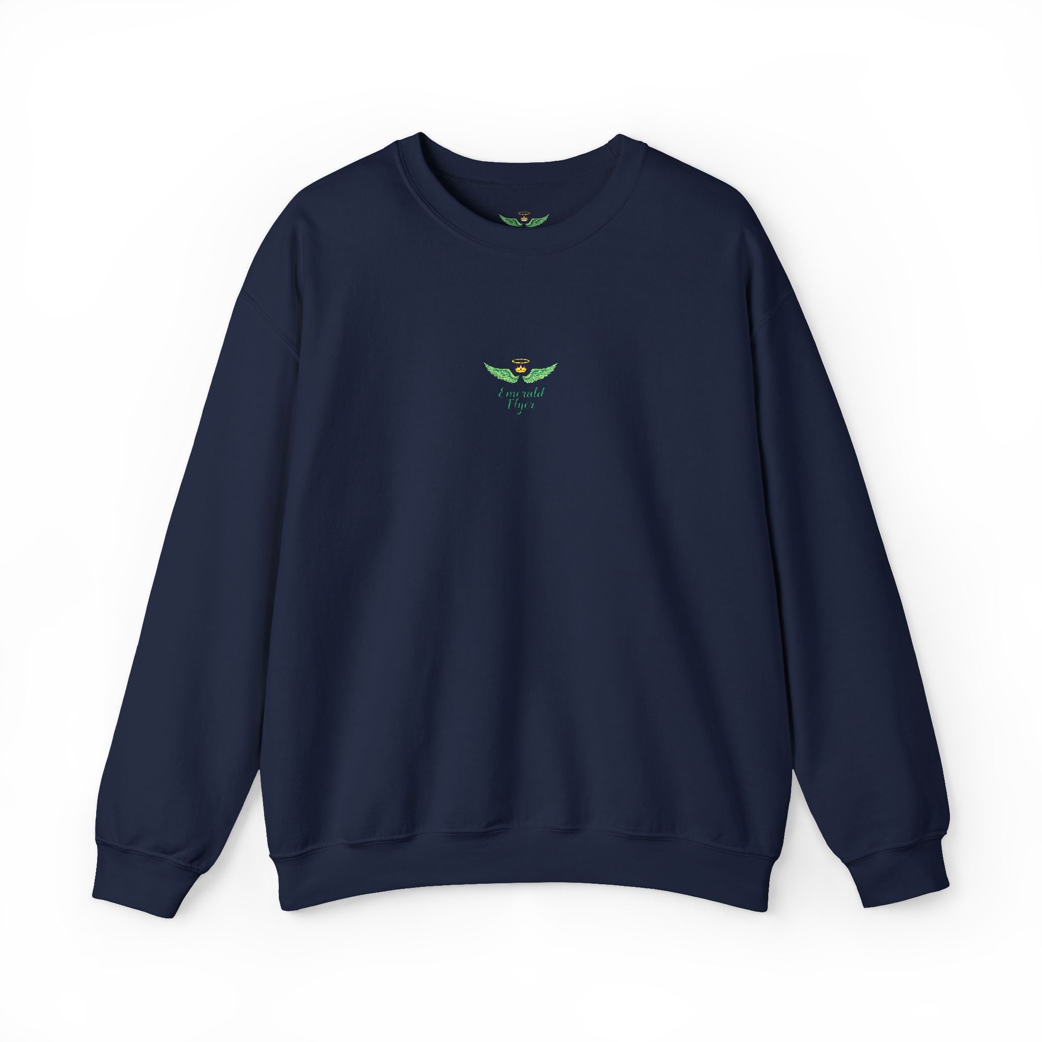 White Crewneck Sweatshirt with Tiny Green Plant Embroidery – “Plant Babe” Minimal Floral Design