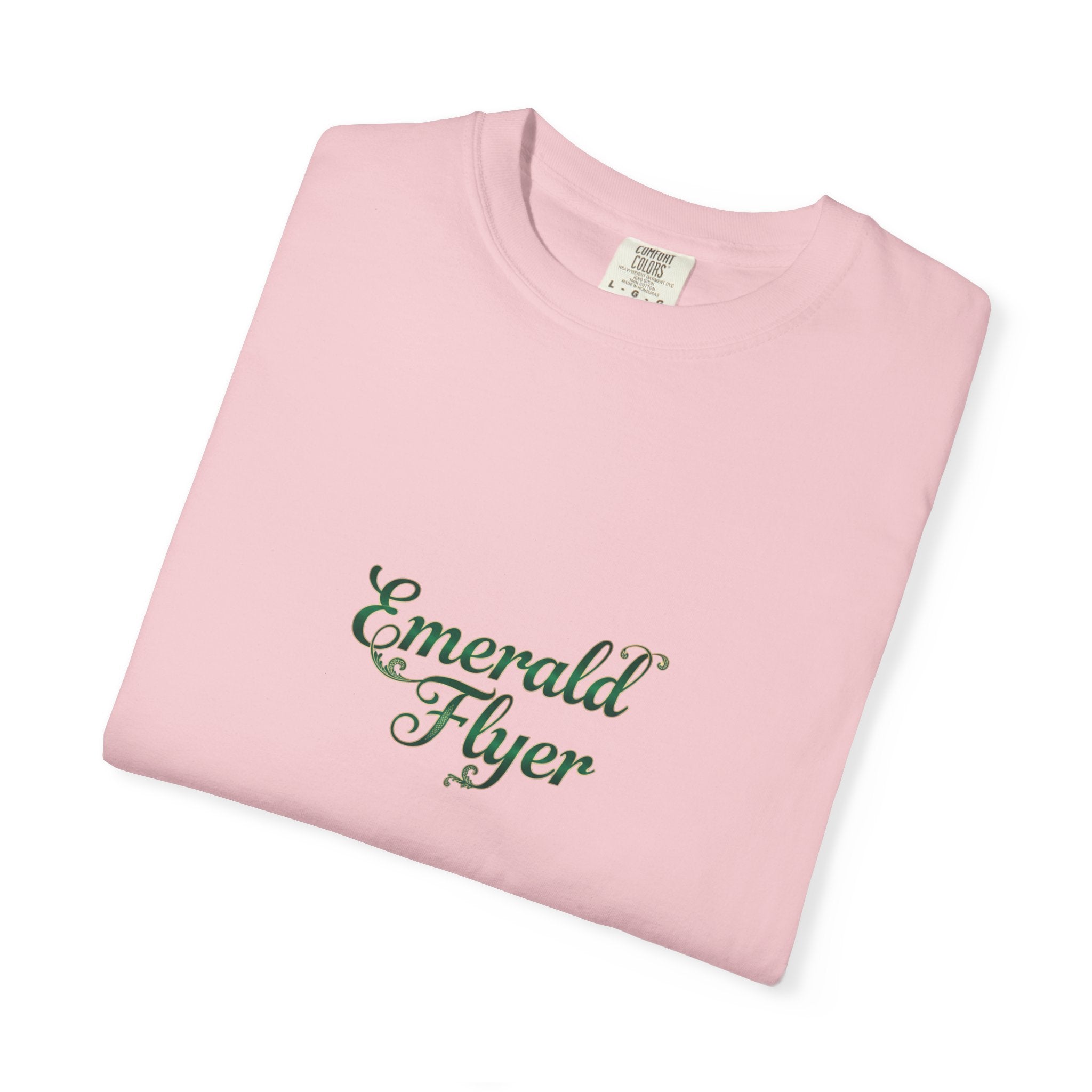 Emerald Flyer T-Shirt — "Born To Fly" Winged Emerald Graphic Tee