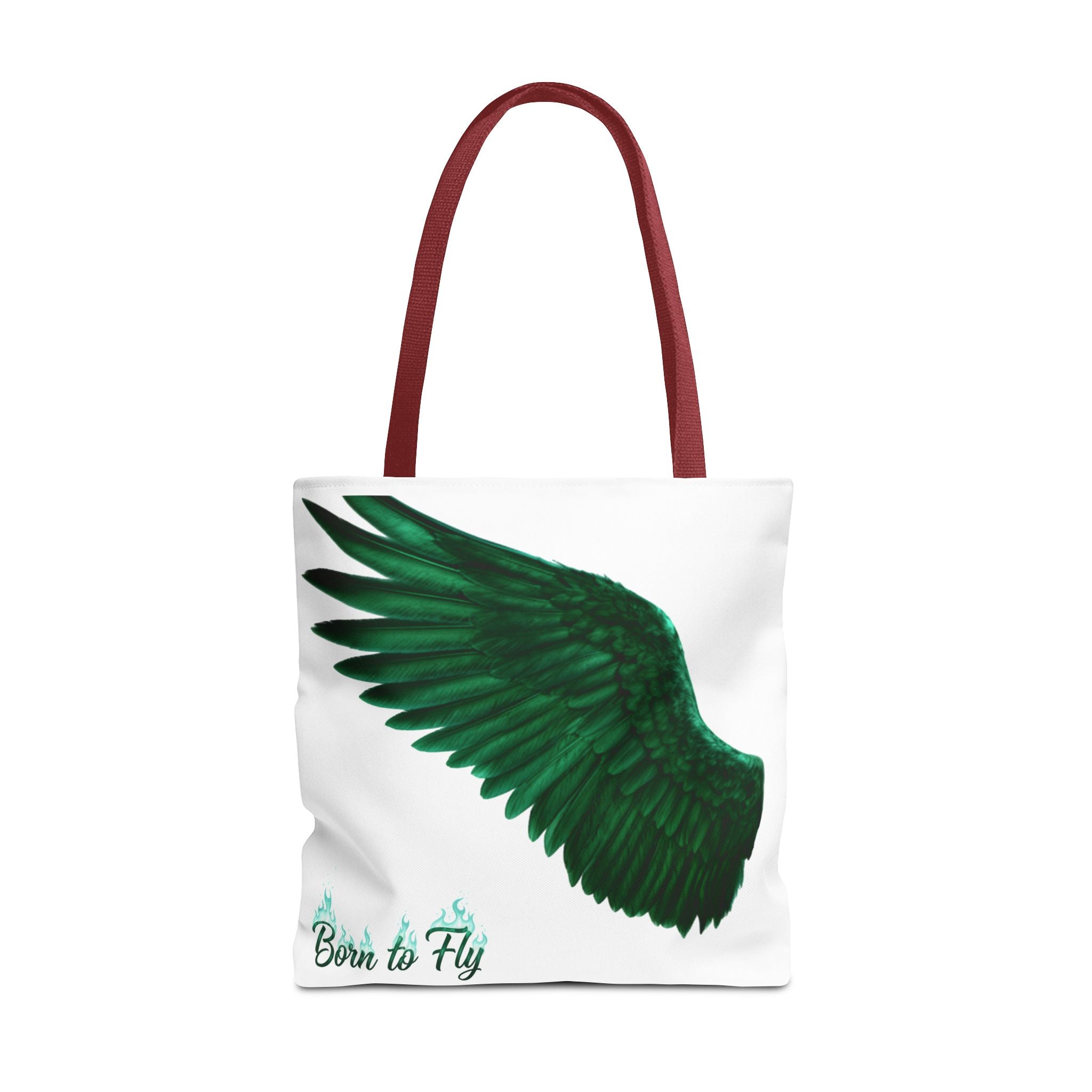 Emerald Wings Tote Bag — "Born to Fly" / "Emerald Flyer" Printed Tote
