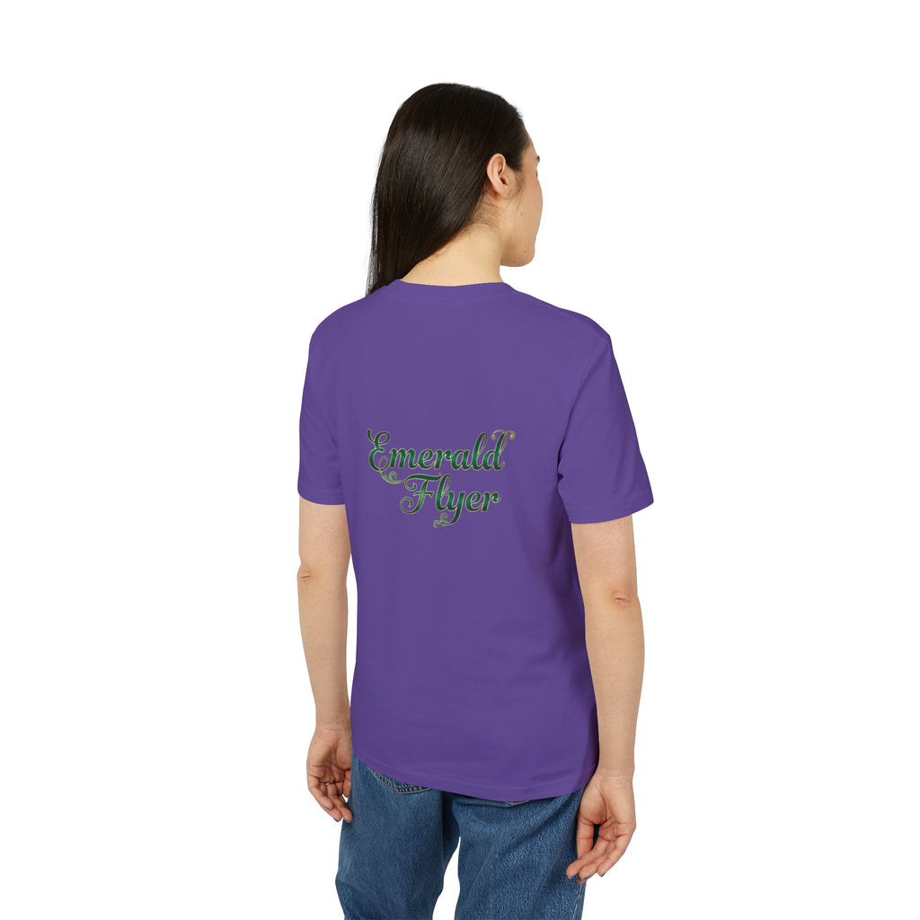 Emerald Flyer T-Shirt — Winged Gem Graphic "Born To Fly"