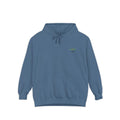 Minimal Plant Logo Hoodie — Small Green Leaf Chest Design