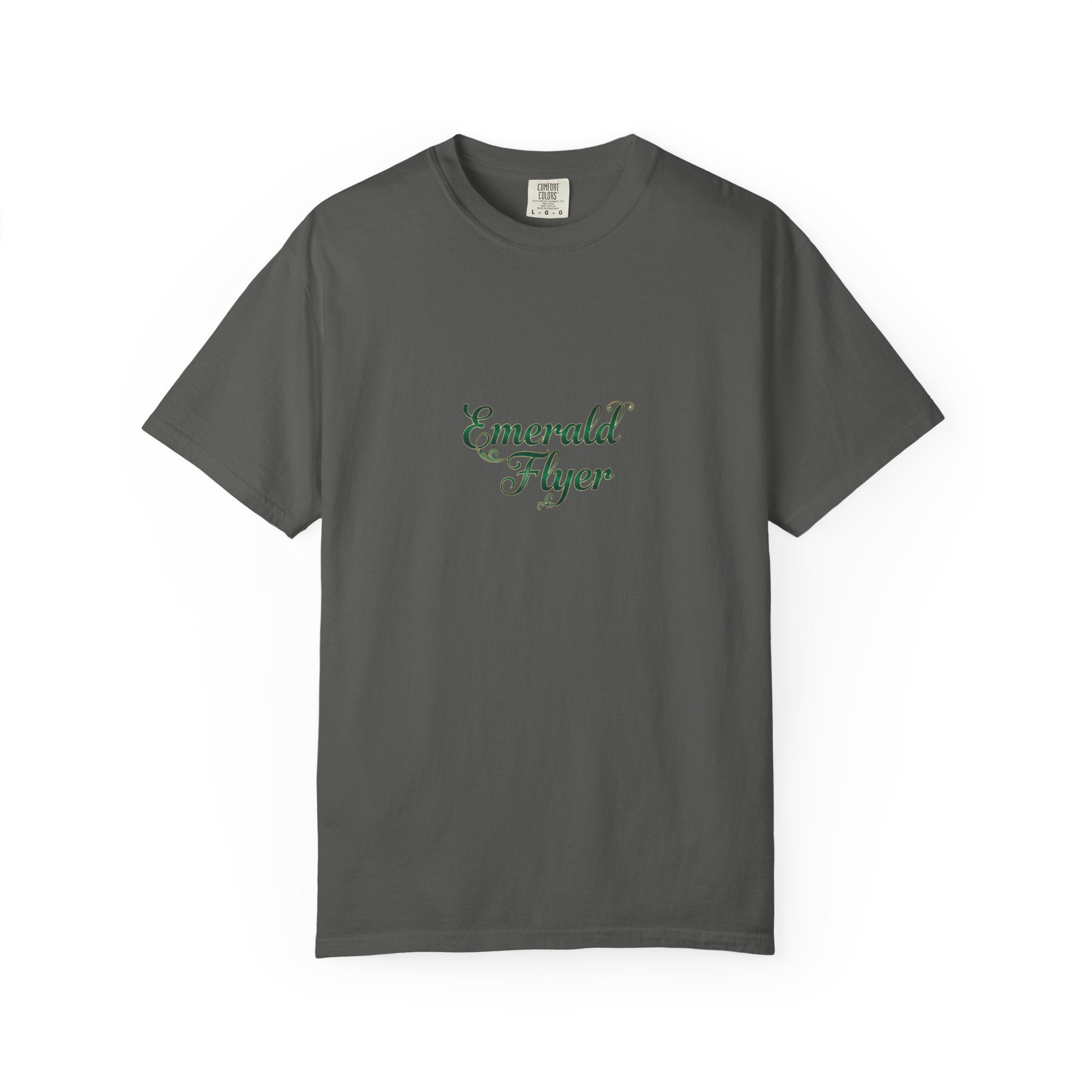 Emerald Flyer T-Shirt — "Born To Fly" Winged Emerald Graphic Tee