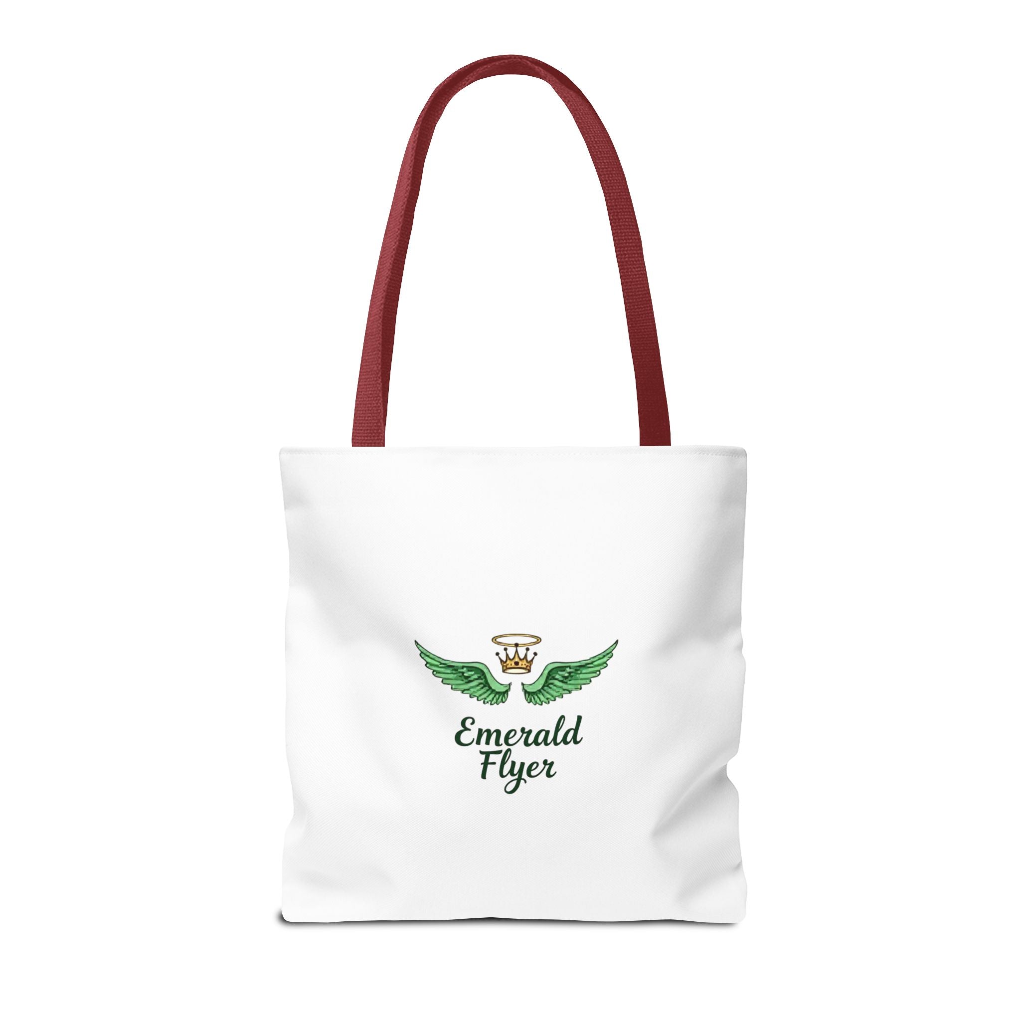 Emerald Wings Tote Bag — "Born to Fly" / "Emerald Flyer" Printed Tote