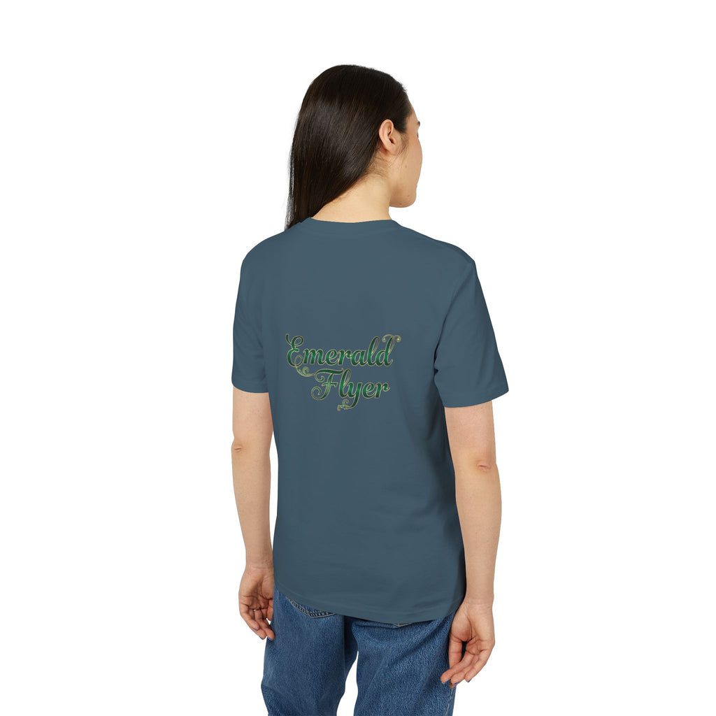 Emerald Flyer T-Shirt — Winged Gem Graphic "Born To Fly"