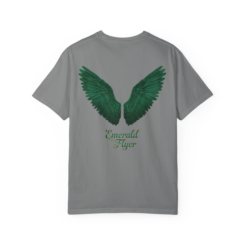 Emerald Flyer T-Shirt — 'Born to Fly' Wing Graphic