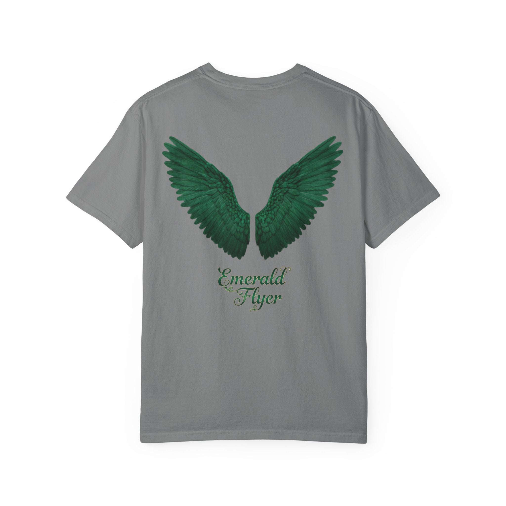 Emerald Flyer T-Shirt — 'Born to Fly' Wing Graphic