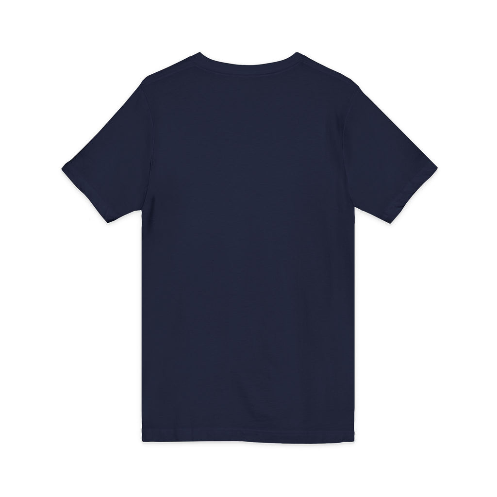 Minimal 'Grow Wild' V-Neck Tee — Small Leaf Chest Graphic, Eco Casual Shirt