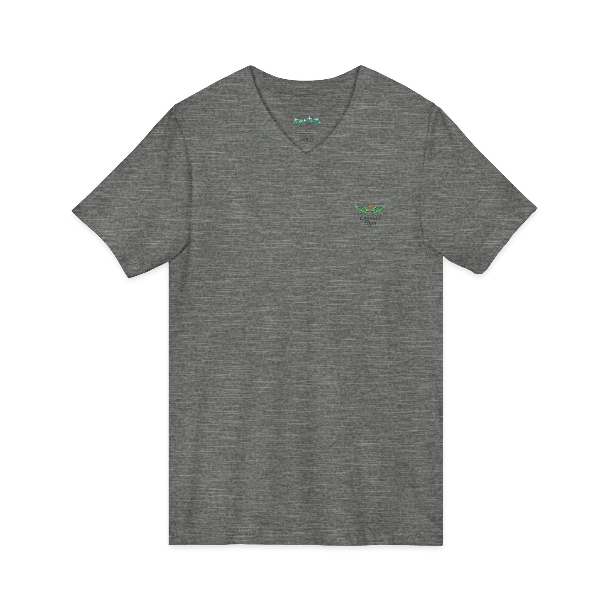 Minimal 'Grow Wild' V-Neck Tee — Small Leaf Chest Graphic, Eco Casual Shirt