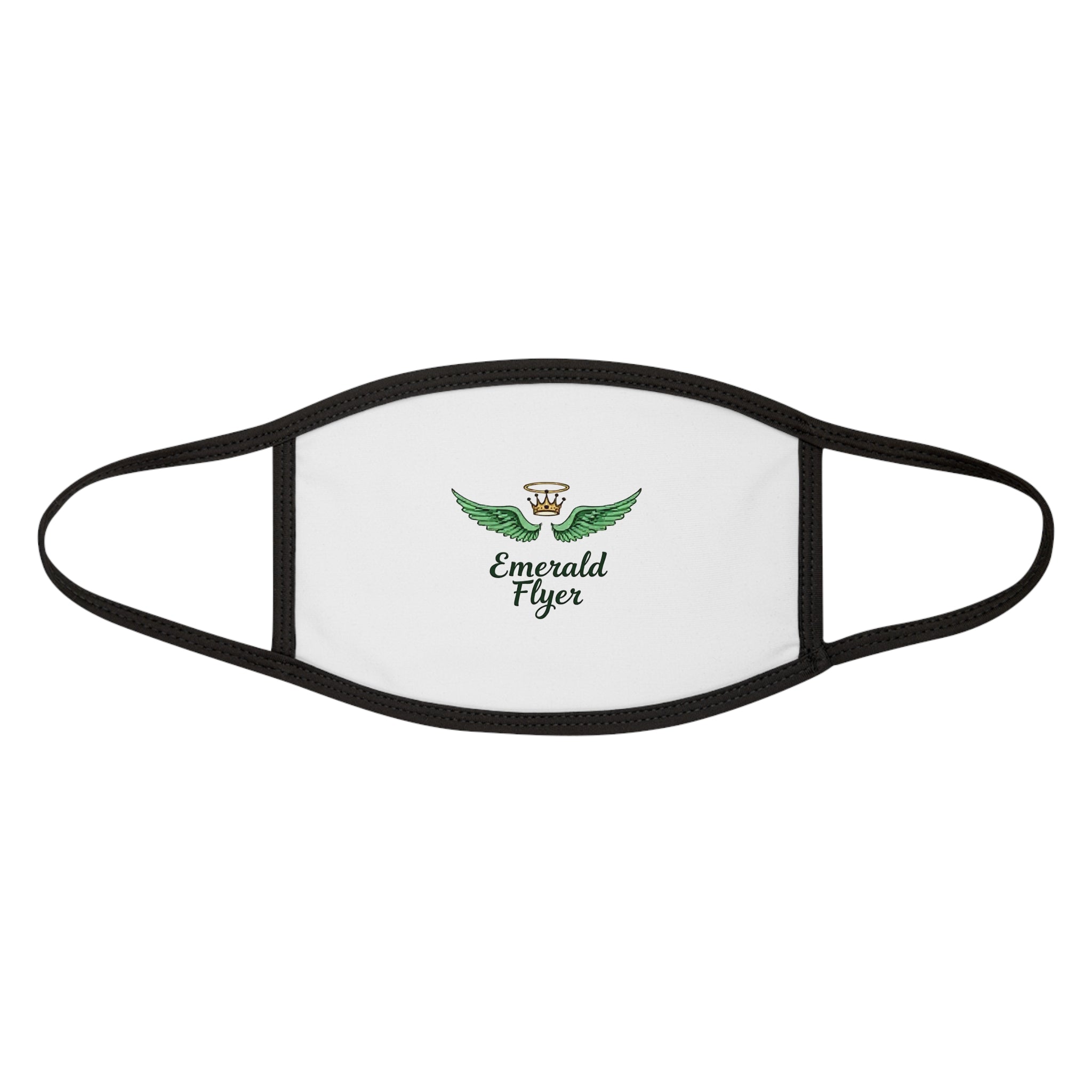 Emerald Flyer wings logo Face Mask | Green winged crown design
