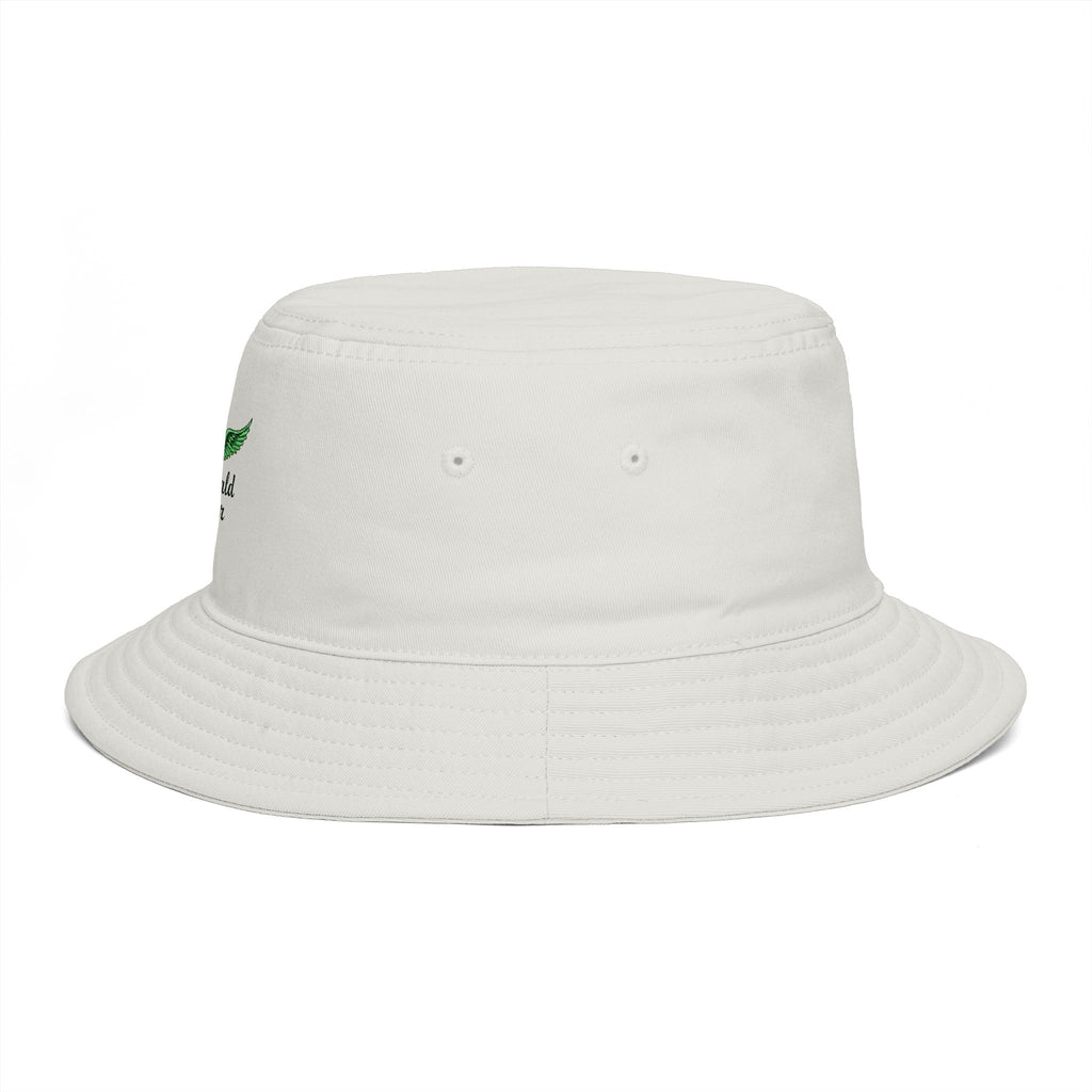 Emerald Tiger Brown Bucket Hat — Embroidered Green Winged Tiger Logo