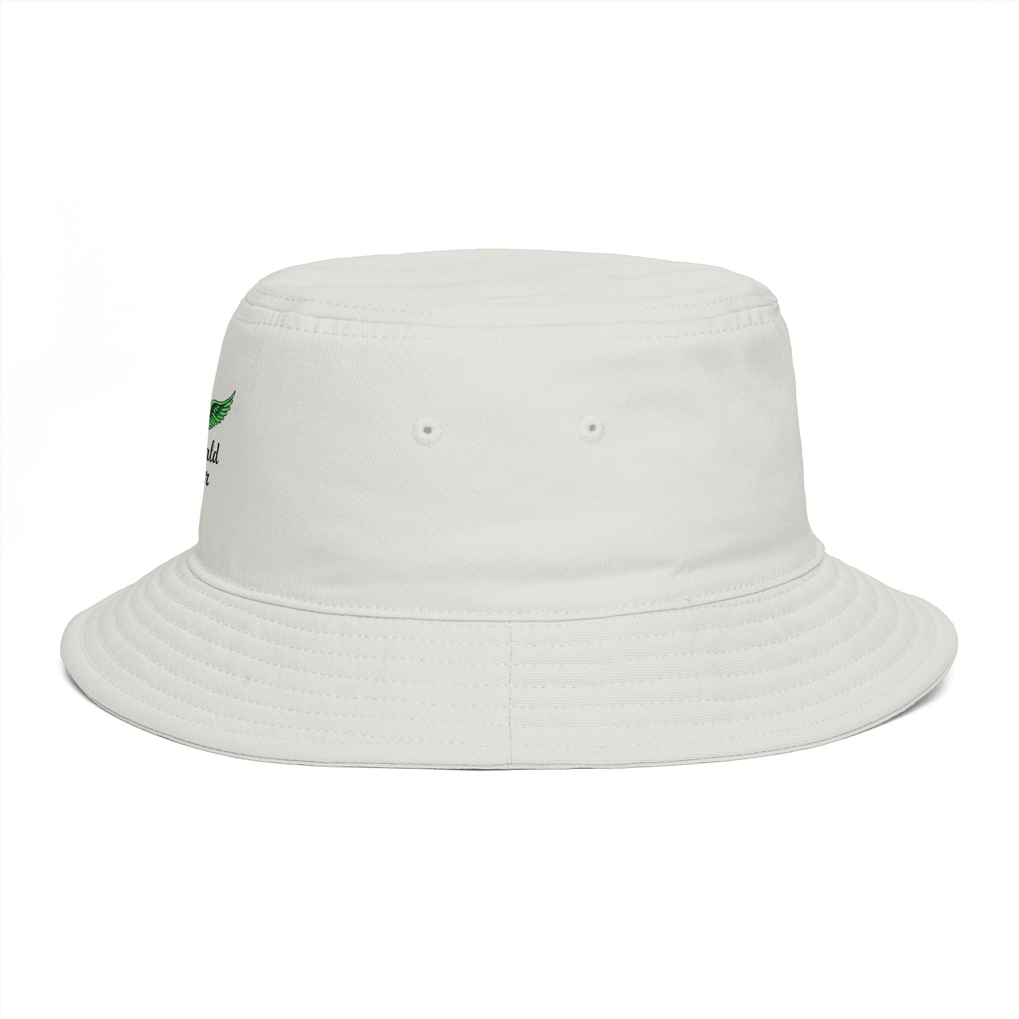 Emerald Tiger Brown Bucket Hat — Embroidered Green Winged Tiger Logo