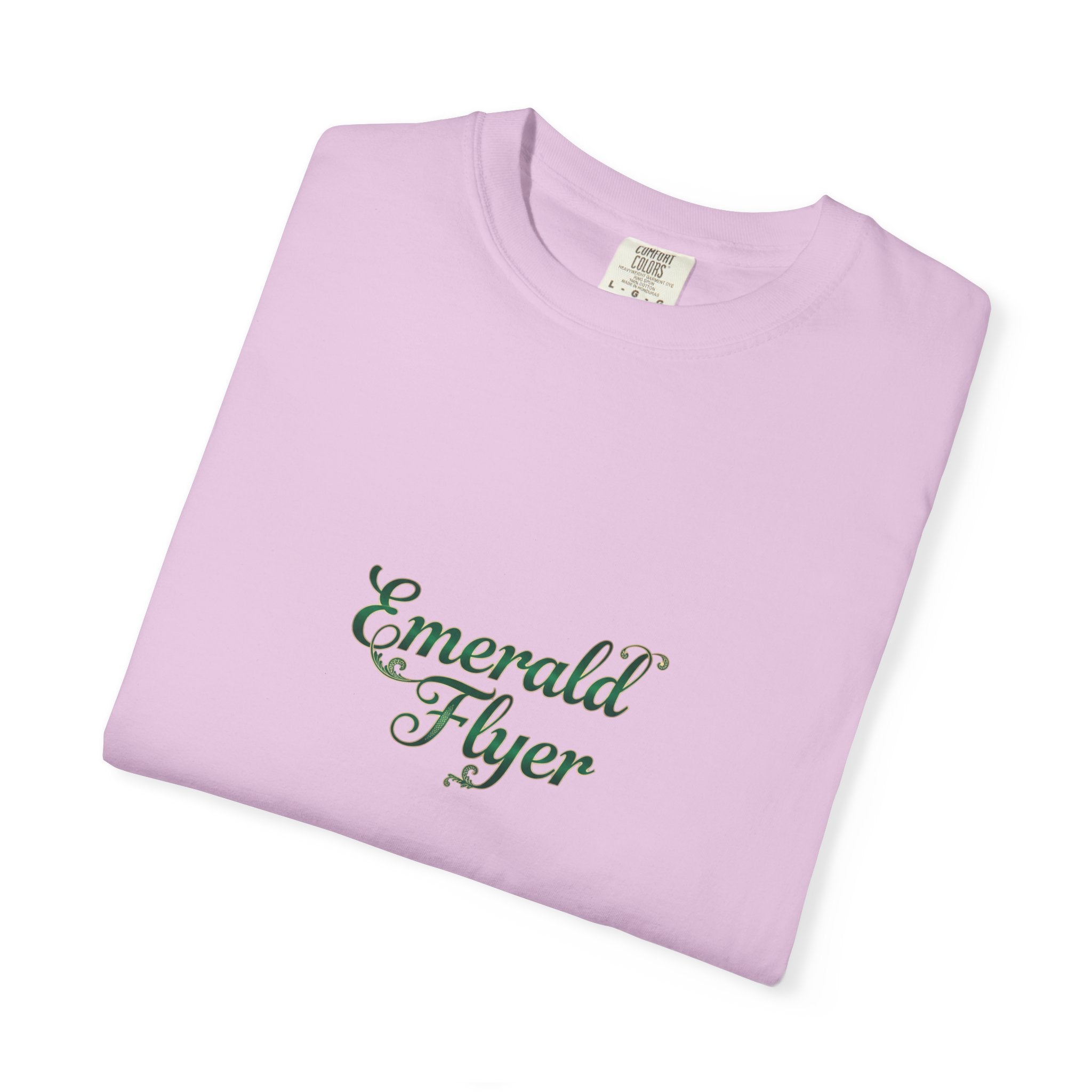 Emerald Flyer T-Shirt — "Born To Fly" Winged Emerald Graphic Tee