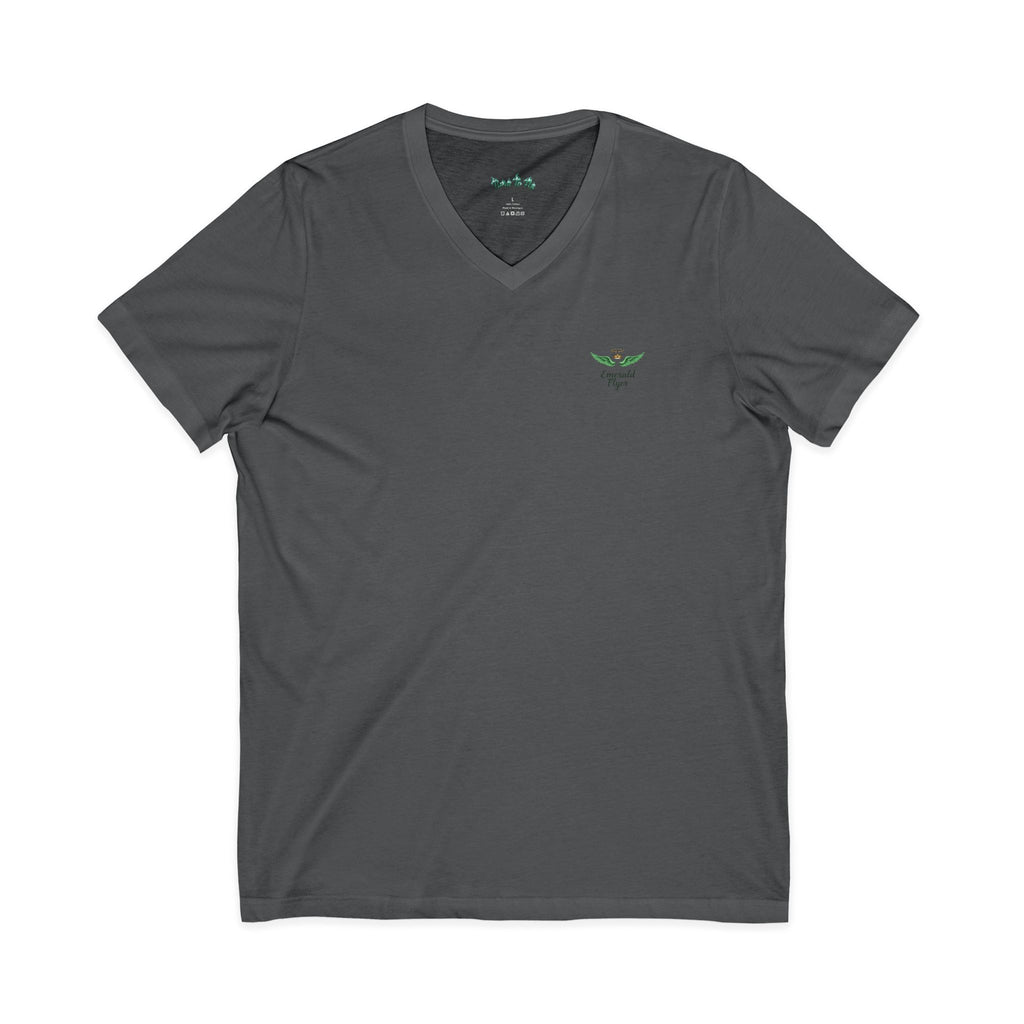 Minimal 'Grow Wild' V-Neck Tee — Small Leaf Chest Graphic, Eco Casual Shirt