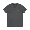 Minimal 'Grow Wild' V-Neck Tee — Small Leaf Chest Graphic, Eco Casual Shirt