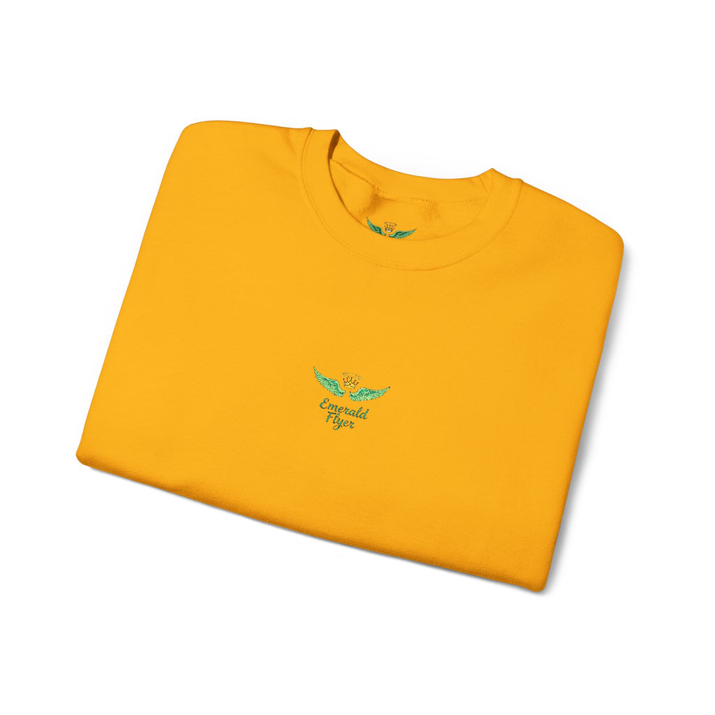 White Crewneck Sweatshirt with Tiny Green Plant Embroidery – “Plant Babe” Minimal Floral Design