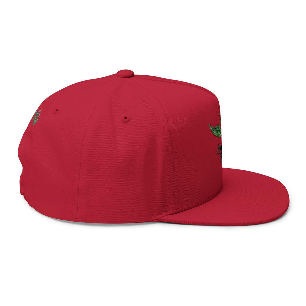 Emerald Flyer winged crown embroidery Flat Bill Cap | baseball snapback