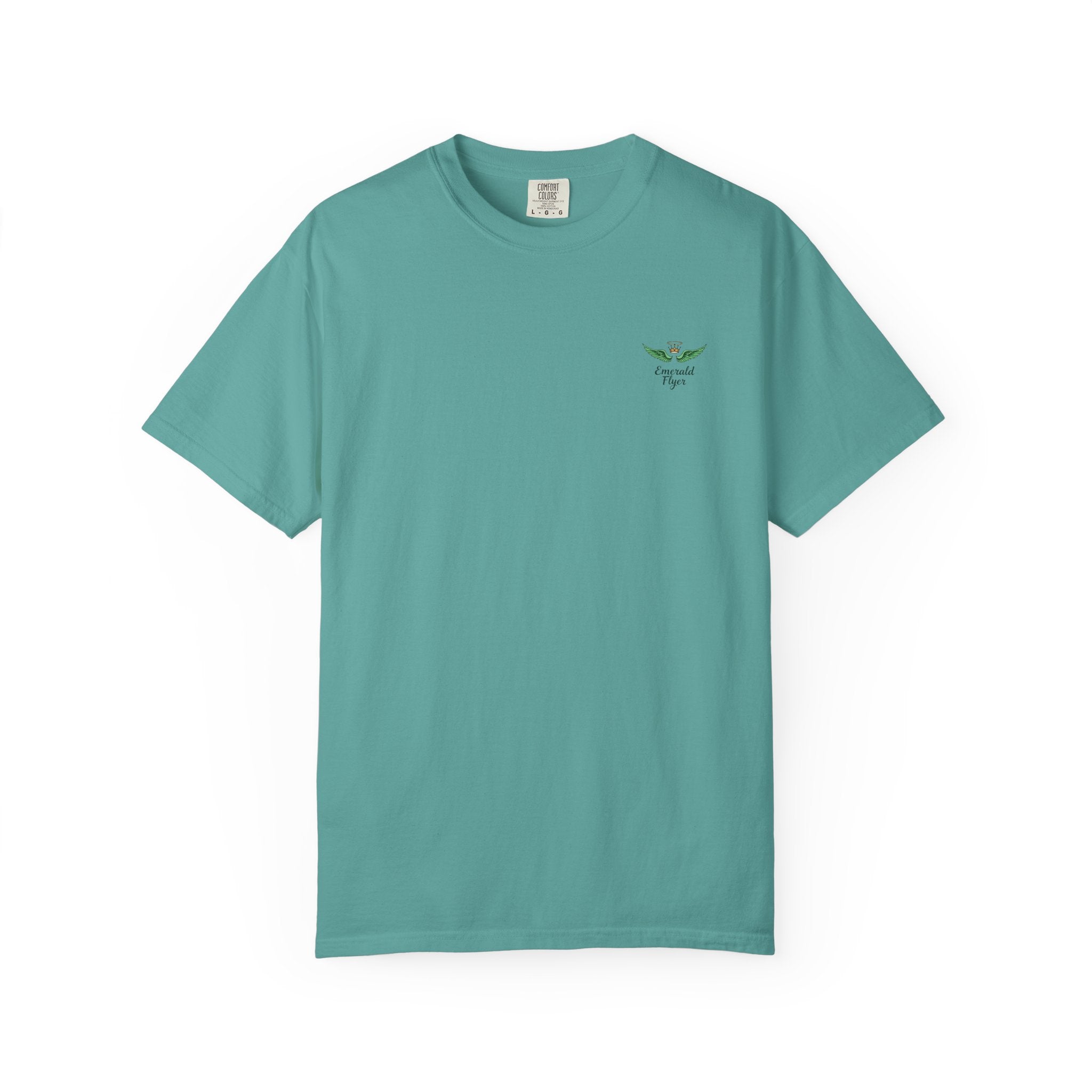 Emerald Flyer T-Shirt — 'Born to Fly' Wing Graphic
