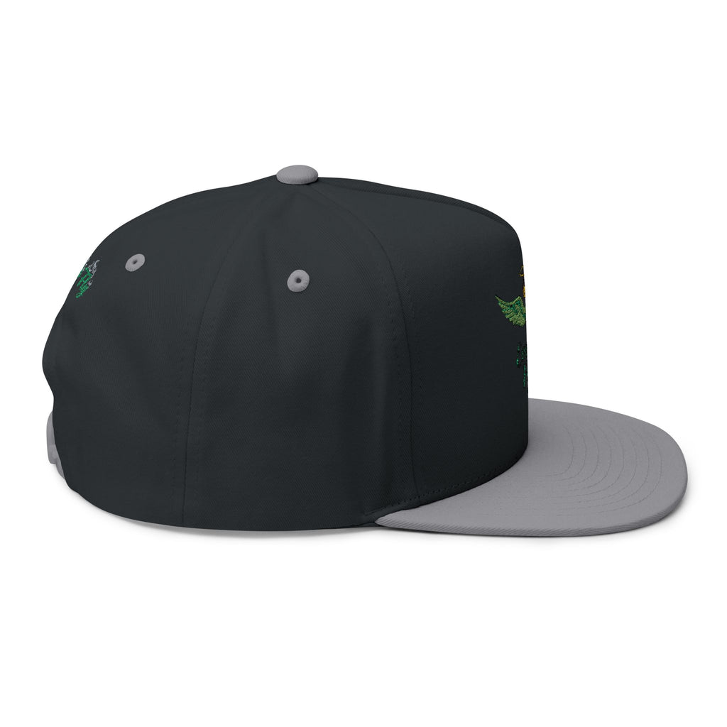 Emerald Flyer winged crown embroidery Flat Bill Cap | baseball snapback