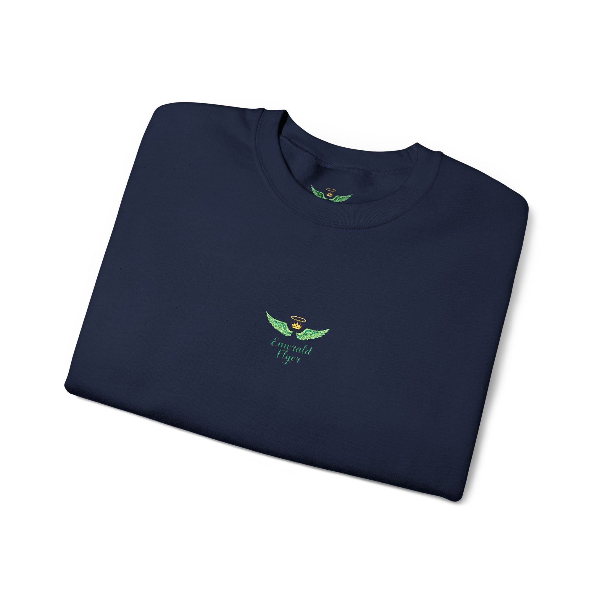 White Crewneck Sweatshirt with Tiny Green Plant Embroidery – “Plant Babe” Minimal Floral Design