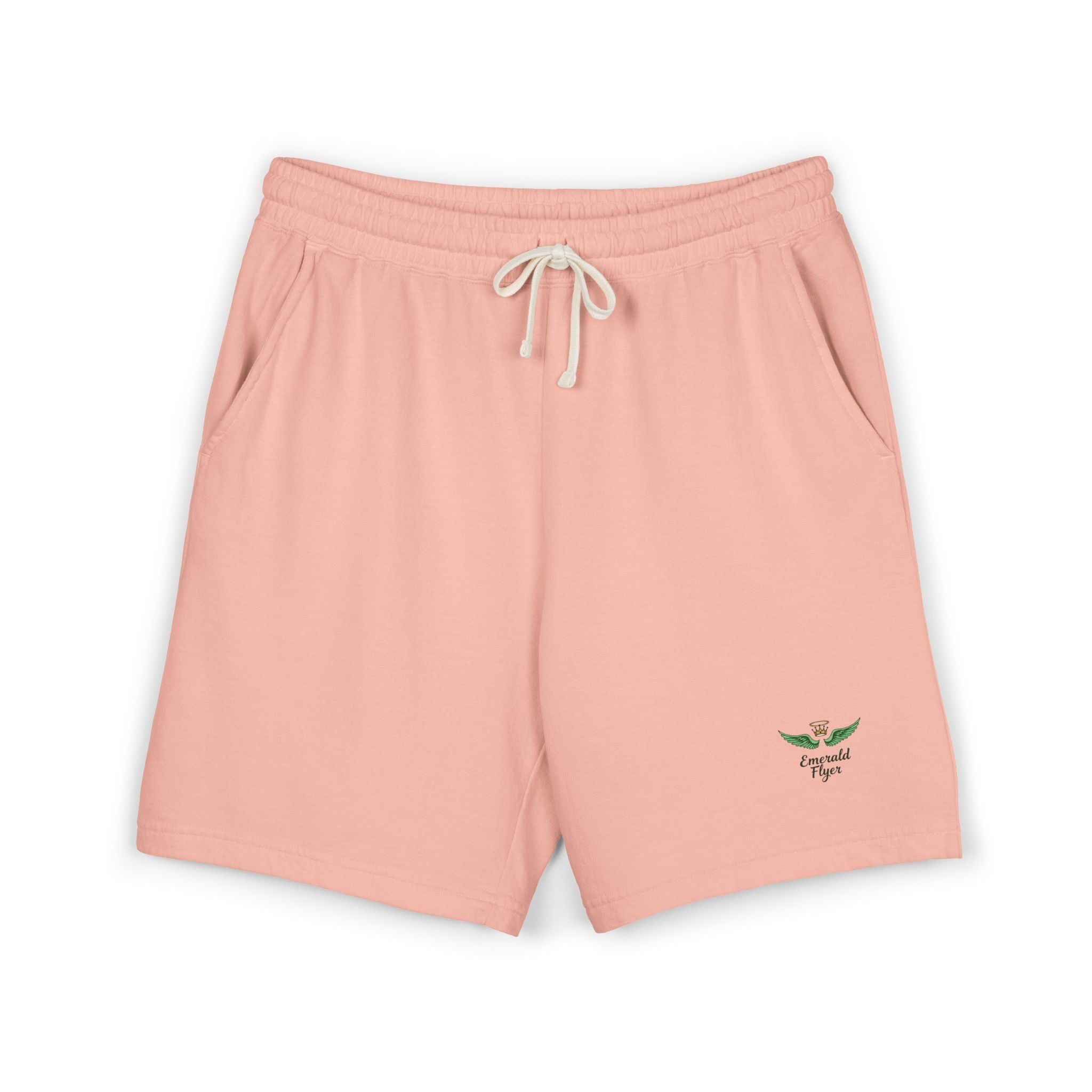 Emerald Flyer Fleece Sweat Shorts — Lightweight Garment-Dyed Lounge Shorts