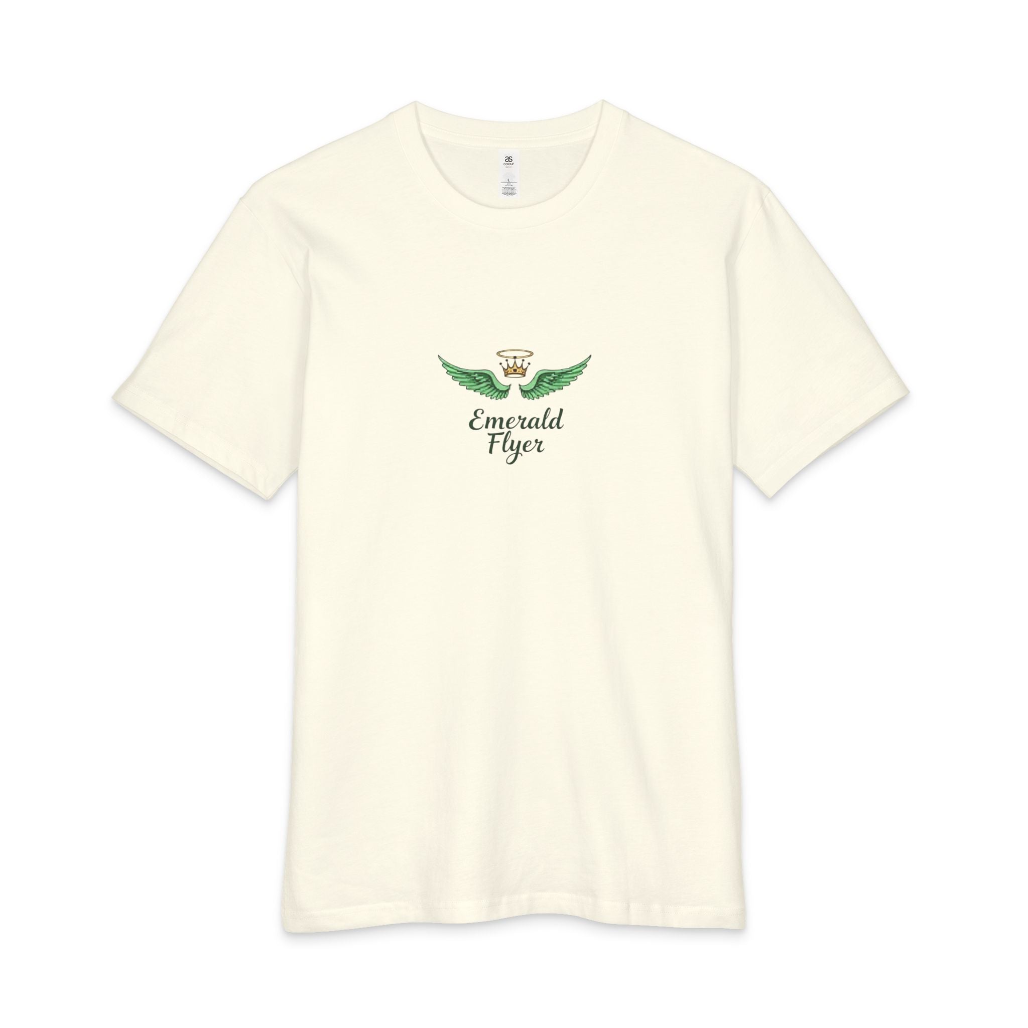 Emerald Flyer Tee — 'Born To Fly' Wing & Crown Graphic T-Shirt